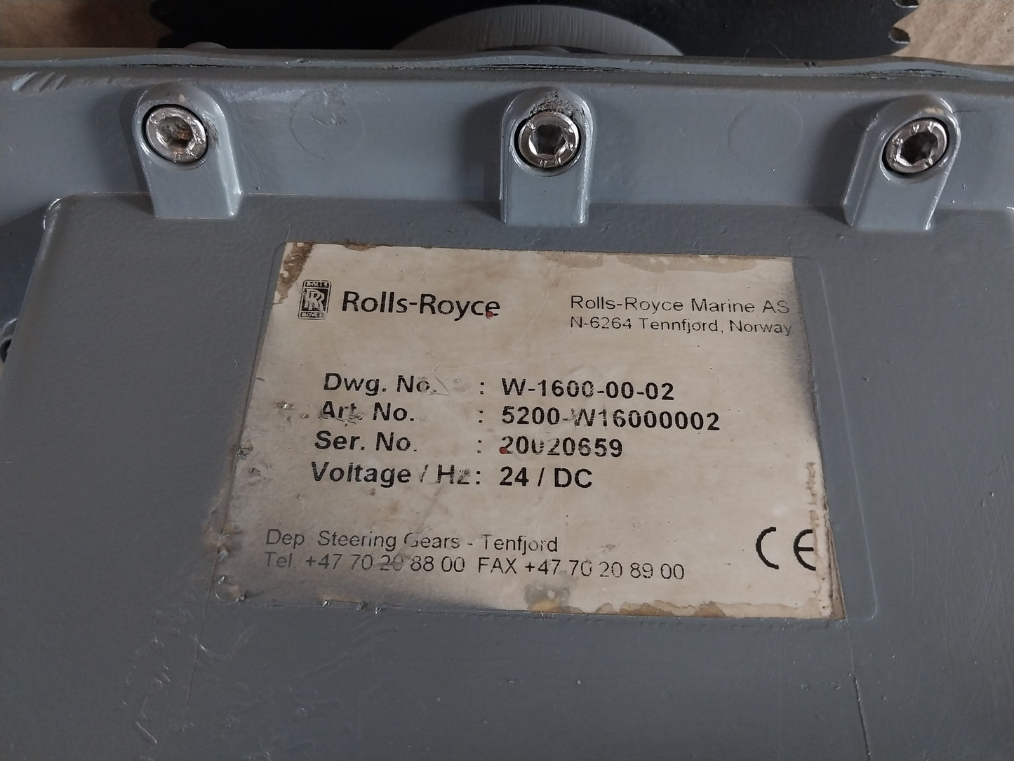 ROLLS-ROYCE MARINE 5200-W16000002 DEP STEERING GEARS - TENFJORD