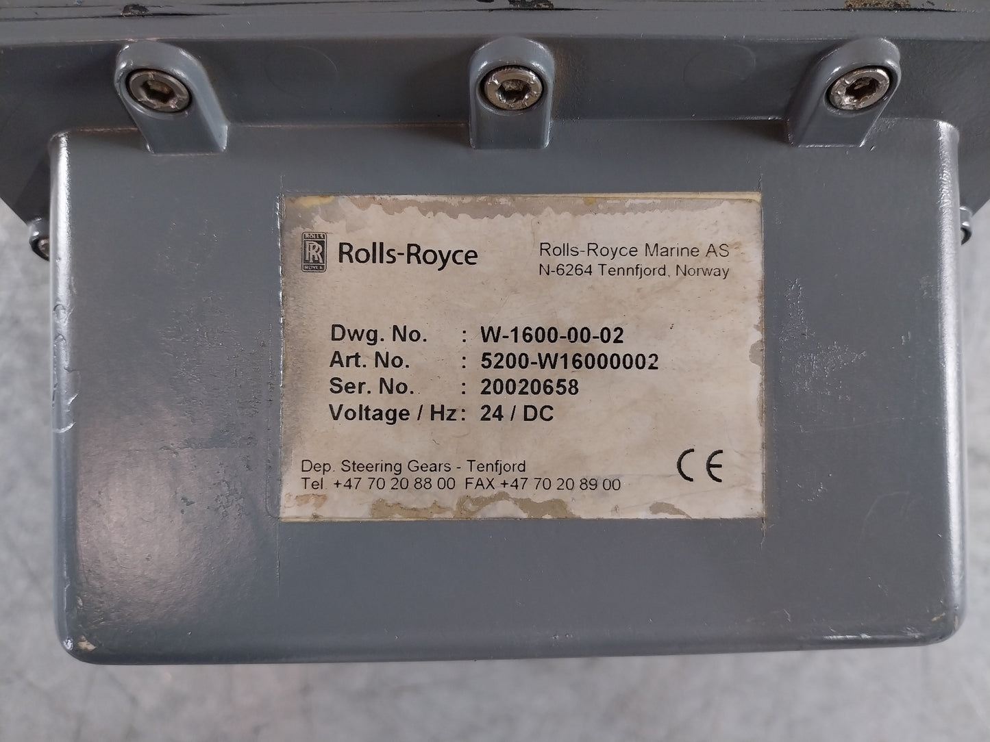 ROLLS-ROYCE MARINE 5200-W16000002 DEP STEERING GEARS - TENFJORD