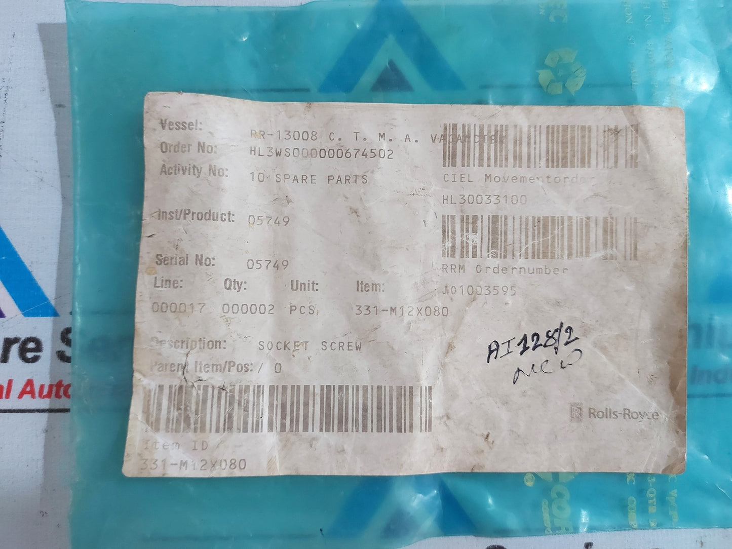 ROLLS-ROYCE RR-13008 C.T.M.A. VACANCIER SOCKET SCREW