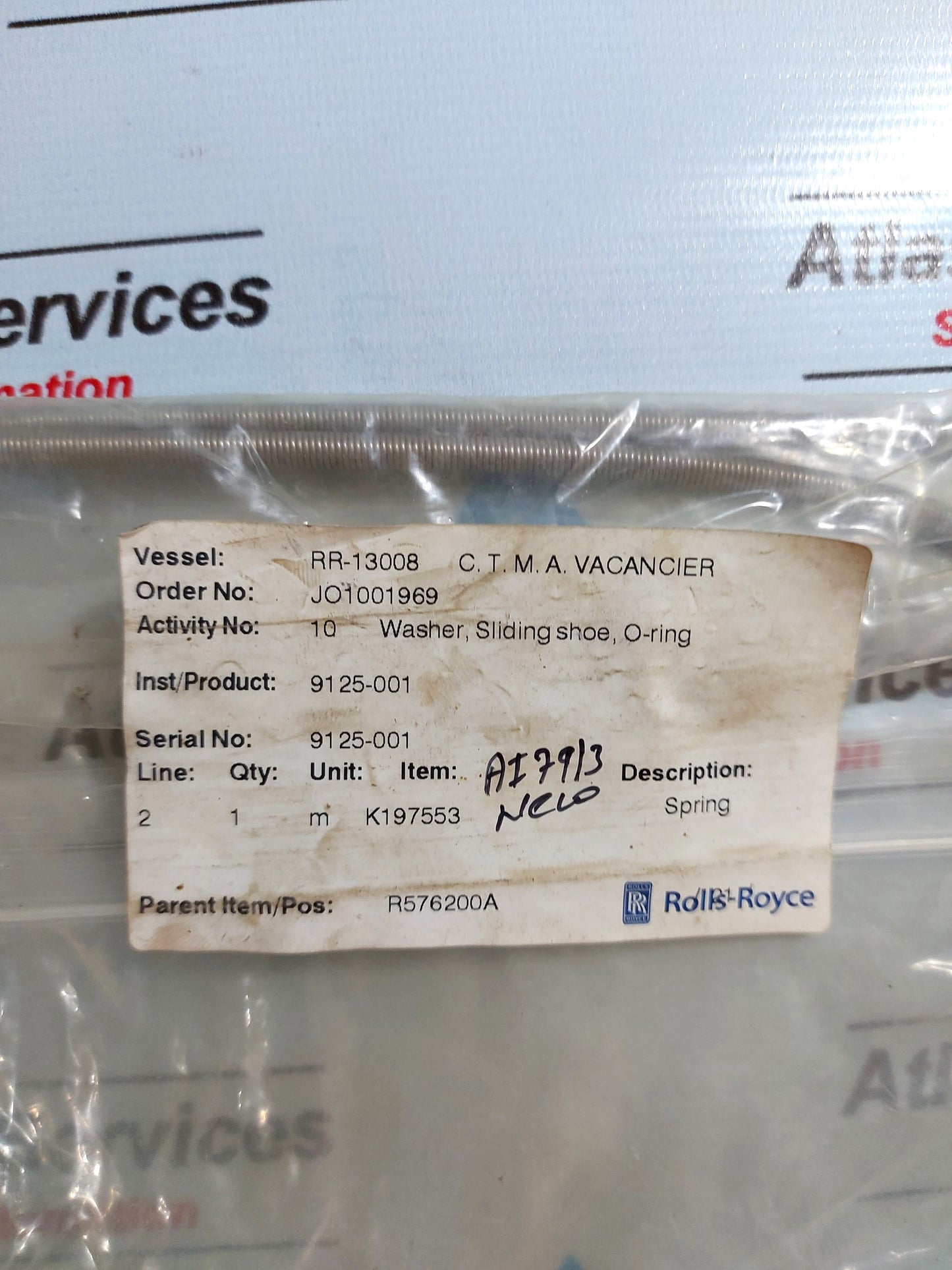 ROLLS-ROYCE RR-13008 C.T.M.A. VACANCIER SPRING