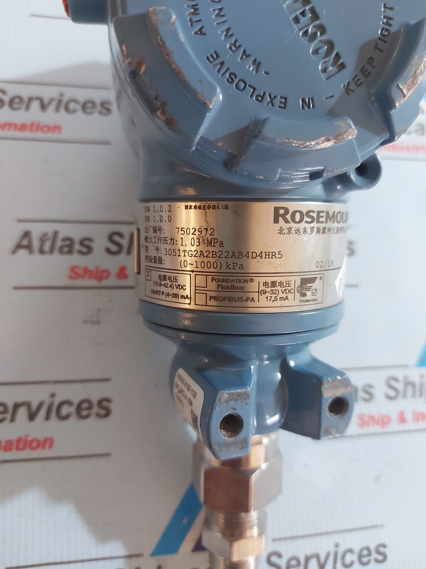 ROSEMOUNT 3051TG2A2B22AB4D4HR5 IN-LINE PRESSURE TRANSMITTER