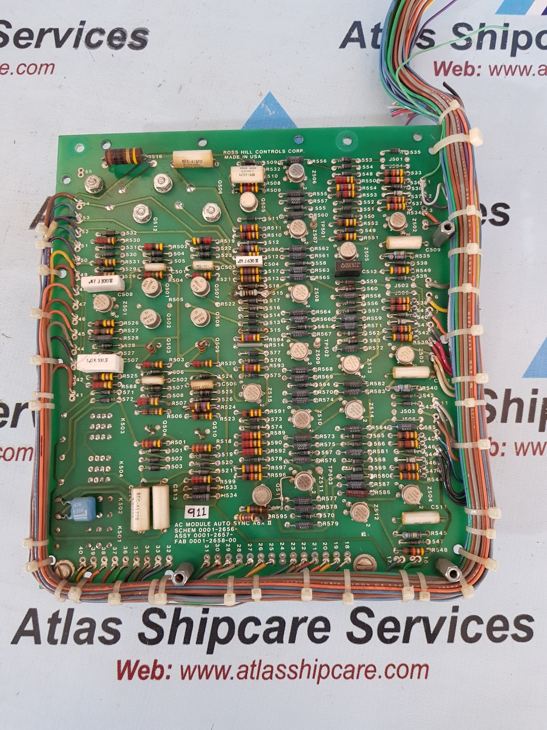 ROSS HILL CONTROLS 0001-2657 AC MODULE AUTO SYNC AUX II PCB CARD