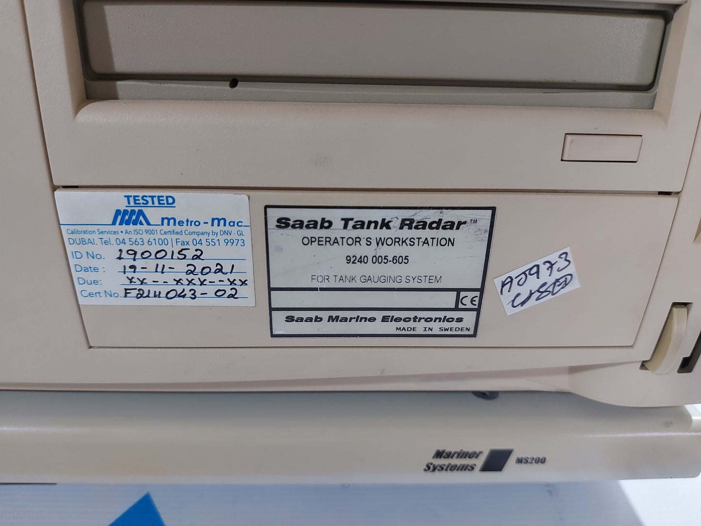 SAAB MARINE 9240 005-605 OPERATOR'S WORKSTATION