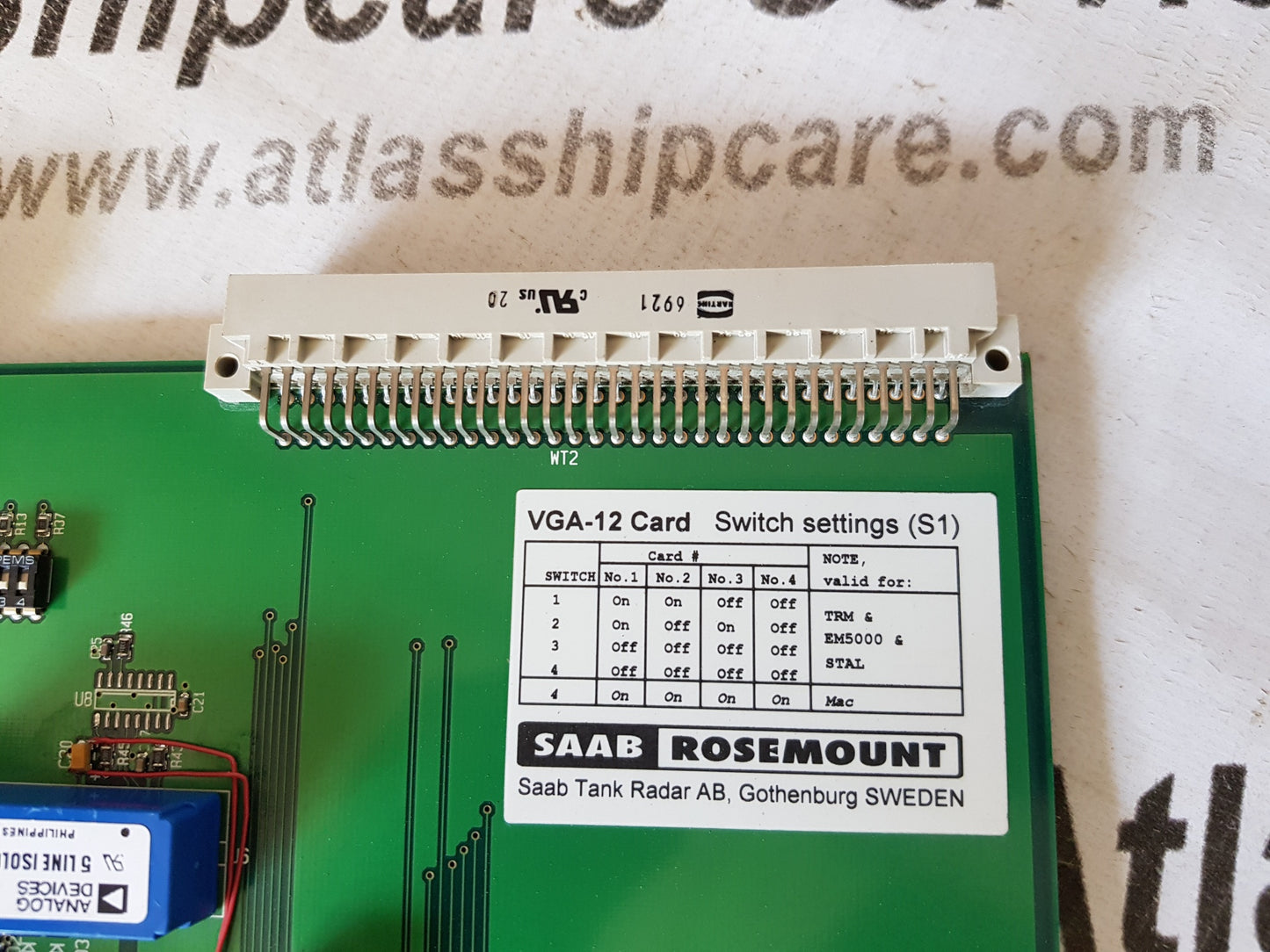 SAAB ROSEMOUNT VGA-12 PCB CARD 9242240-506 B