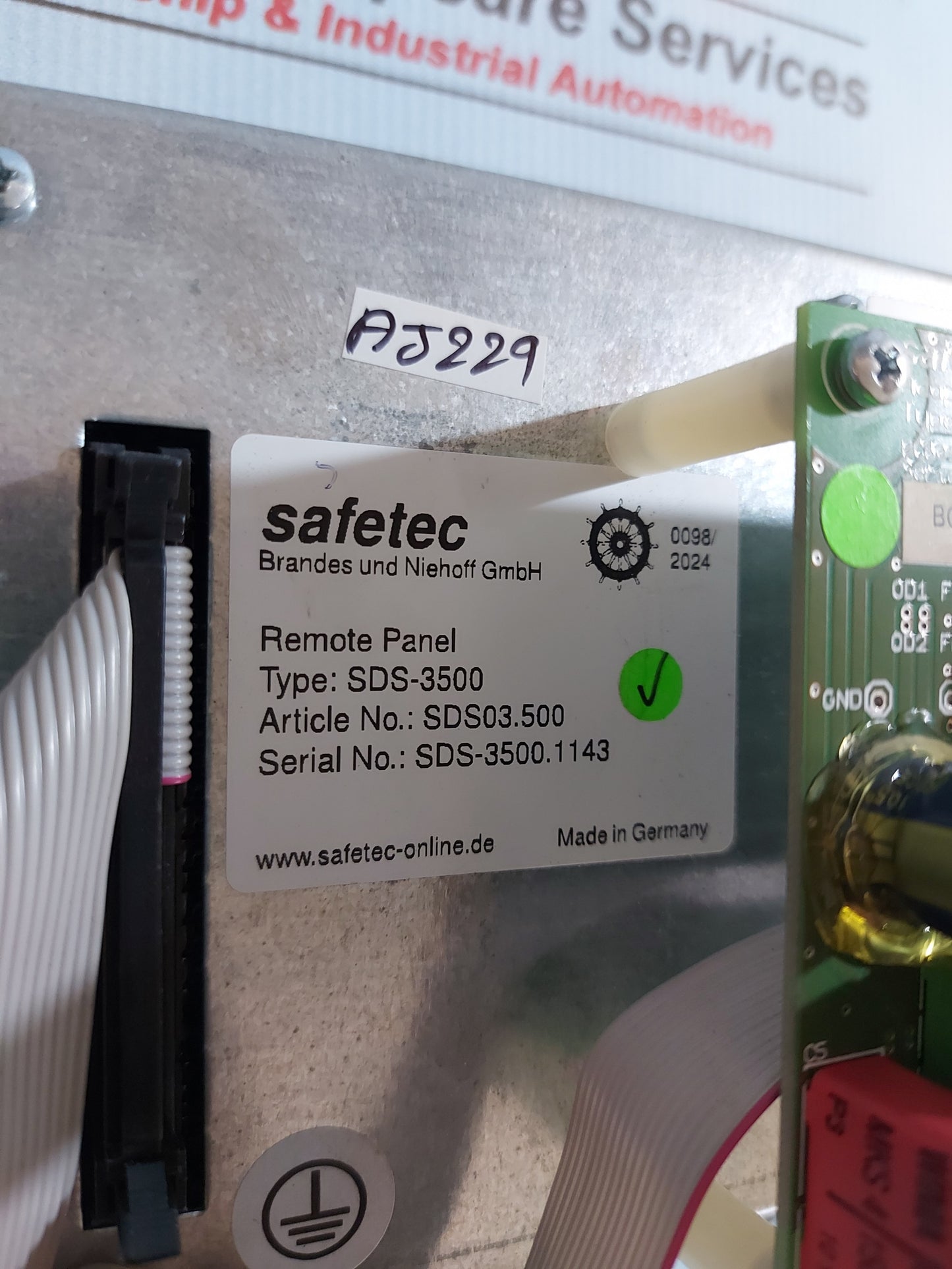 SAFETEC SDS-72 SMOKE DETECTION SYSTEM