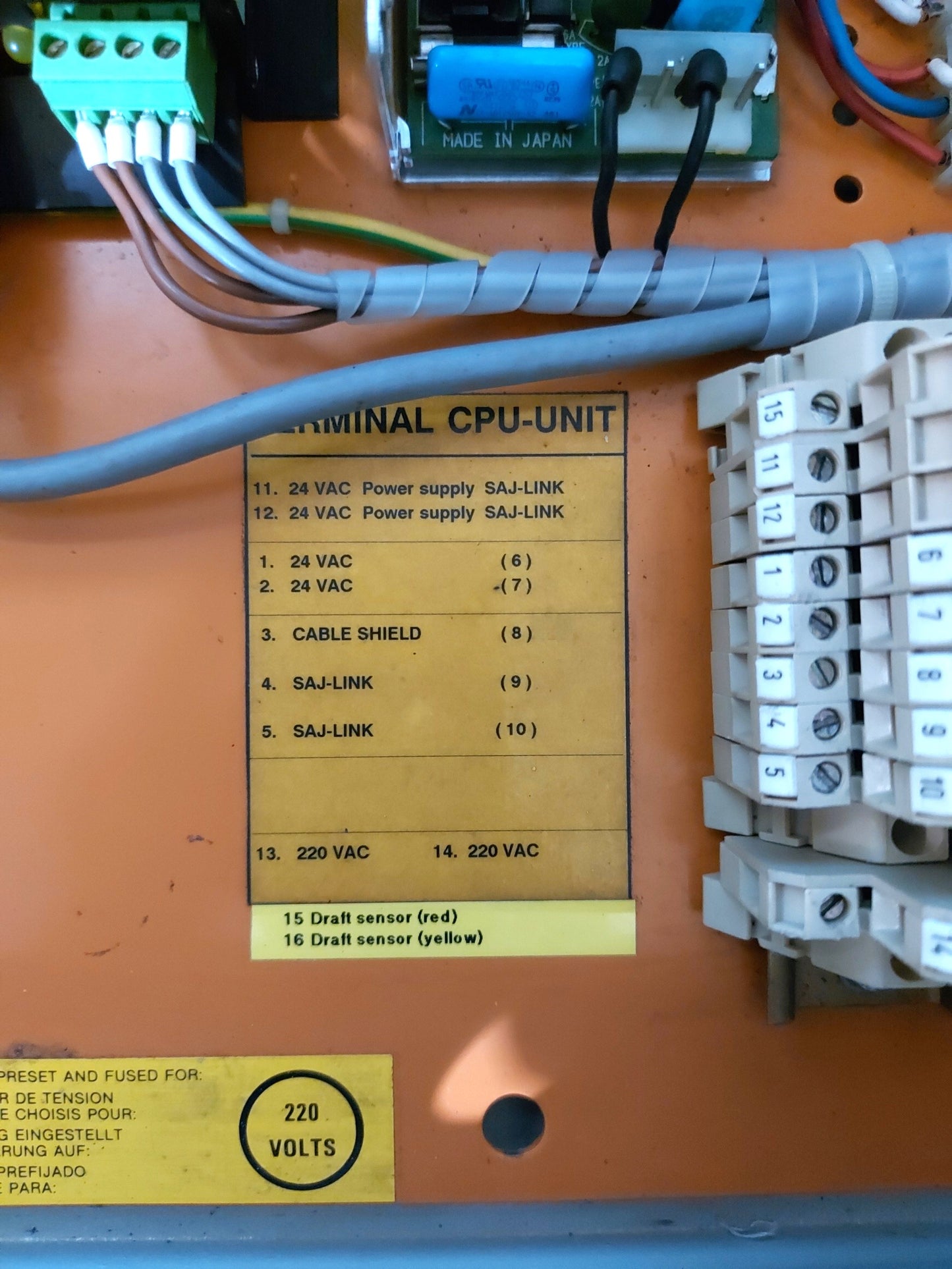 SAJ INSTRUMENT CPU UNIT 37-00-0 PANEL