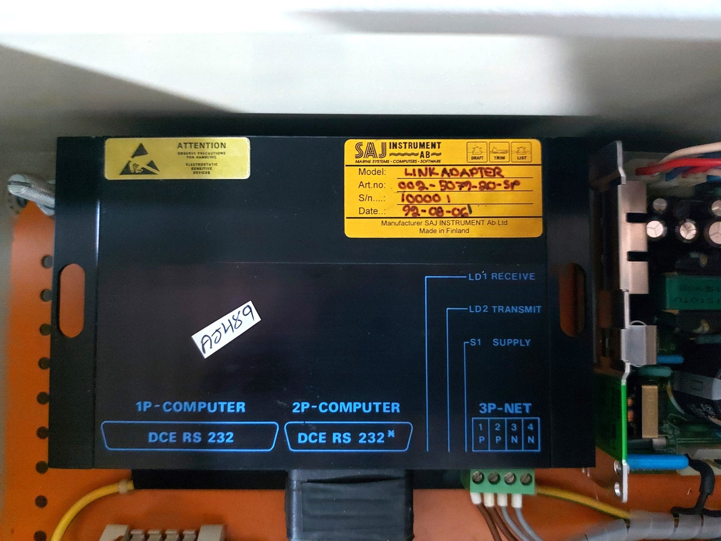 SAJ INSTRUMENT CPU UNIT 37-00-0 PANEL