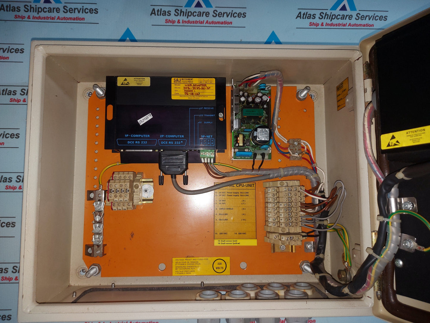 SAJ INSTRUMENT CPU UNIT 37-00-0 PANEL