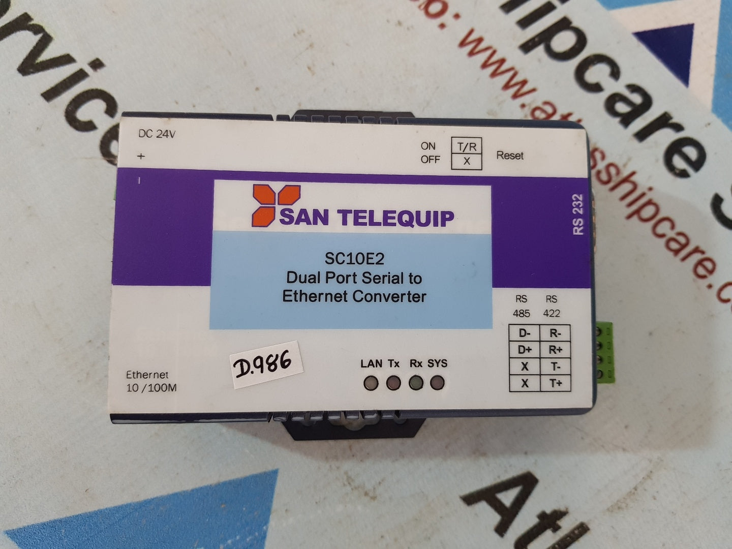 SAN TELEQUIP SC10E2 DUAL PORT SERIAL TO ETHERNET CONVERTER