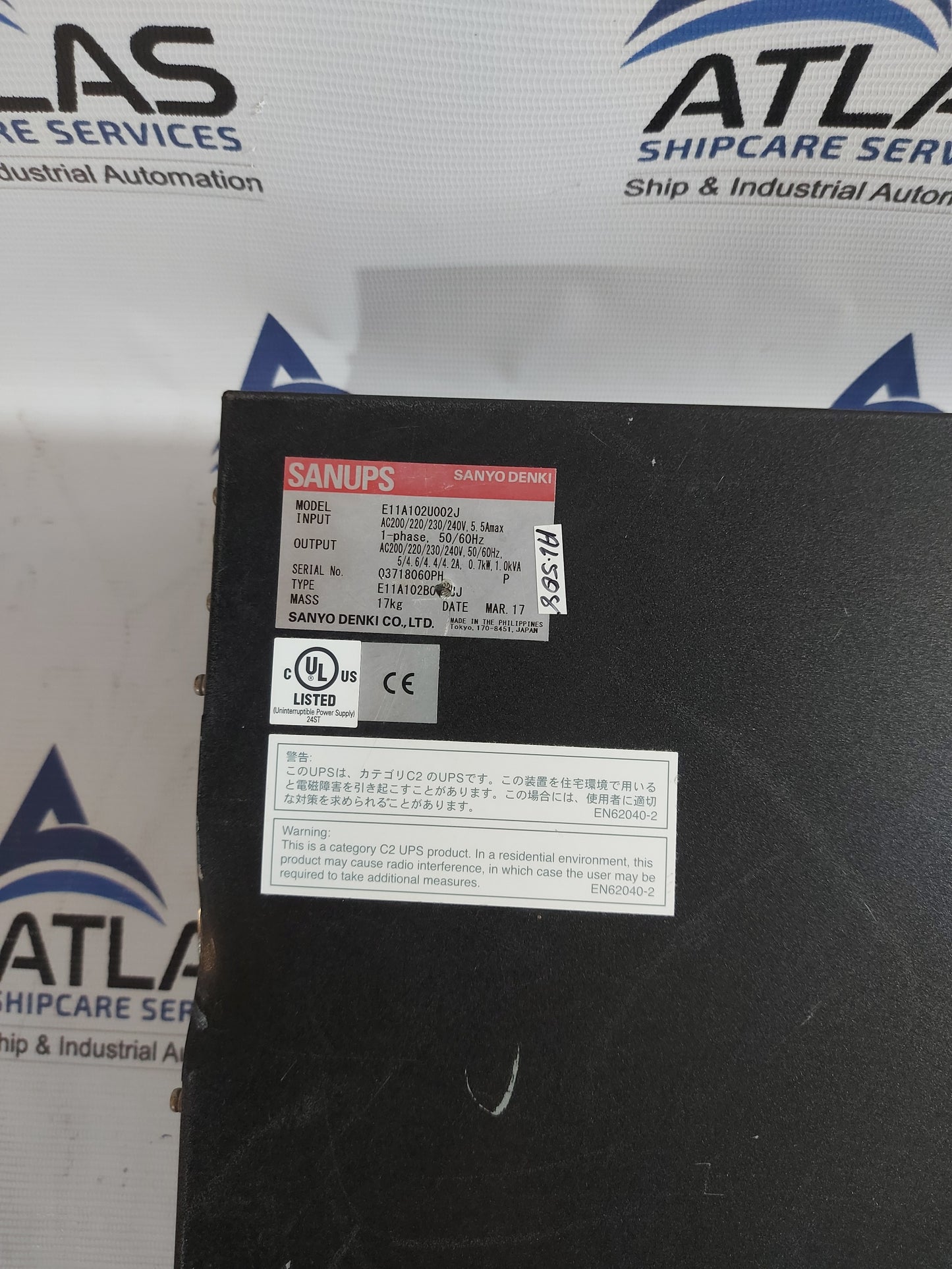 SANYO DENKI SANUPS E11A102U002J POWER SUPPLY AC200/220/230/240V 5.5A