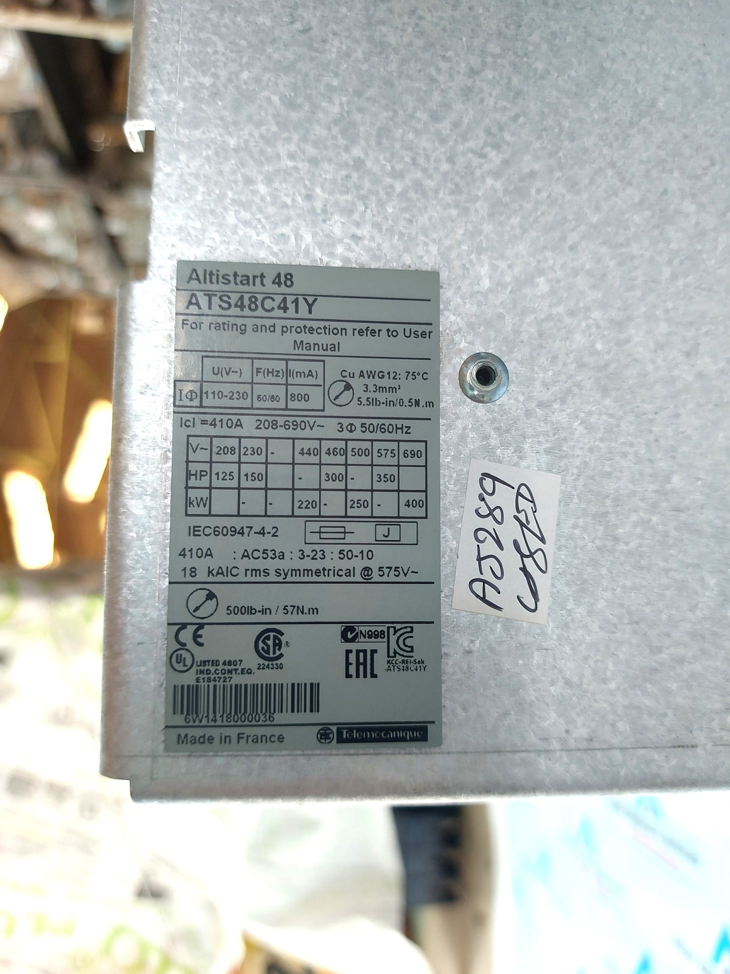 SCHNEIDER ELECTRIC ALTISTART 48 ATS48C41Y SOFT STARTER