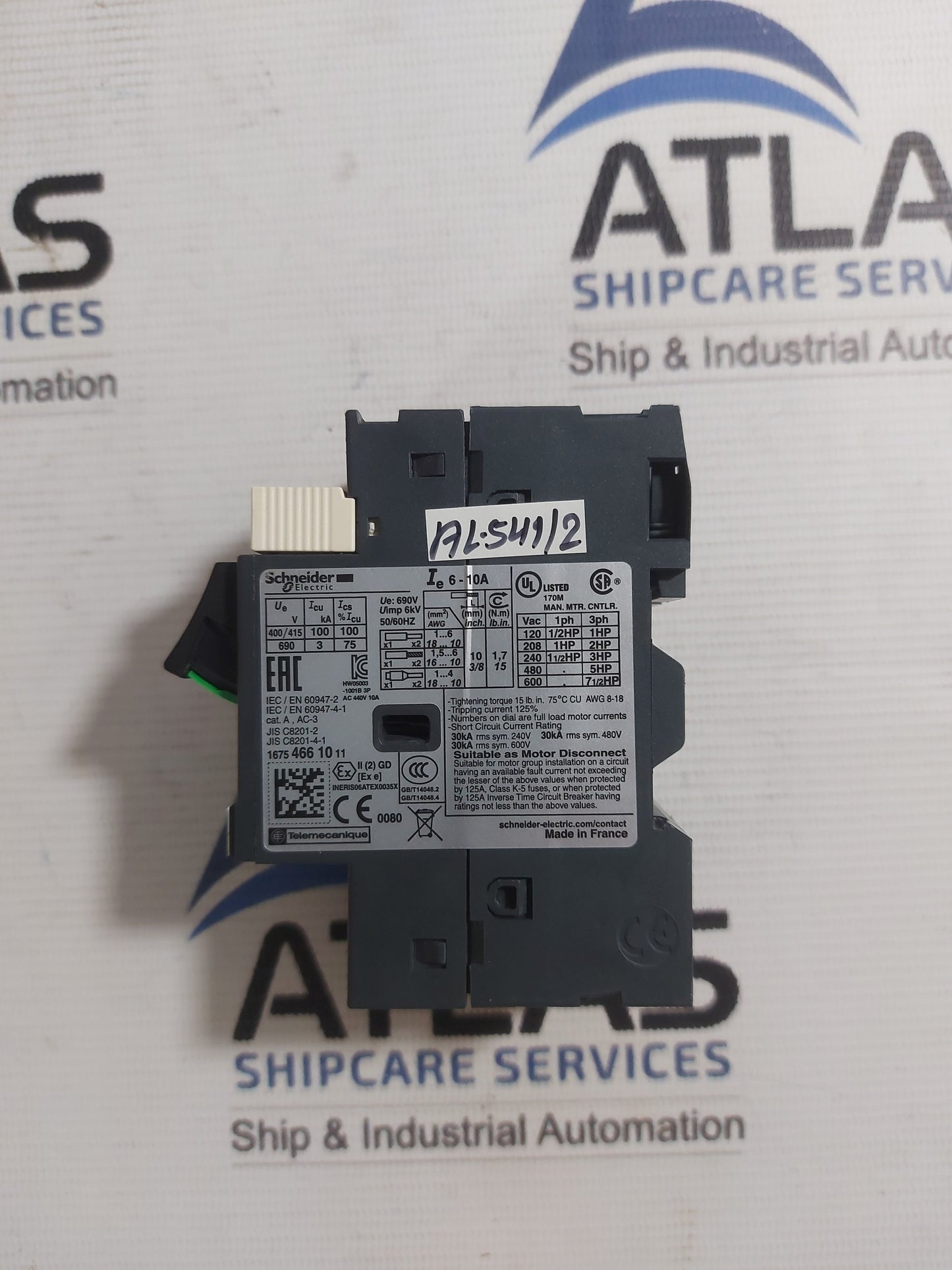 SCHNEIDER ELECTRIC GV2ME14 MOTOR CIRCUIT BREAKER 6-10A