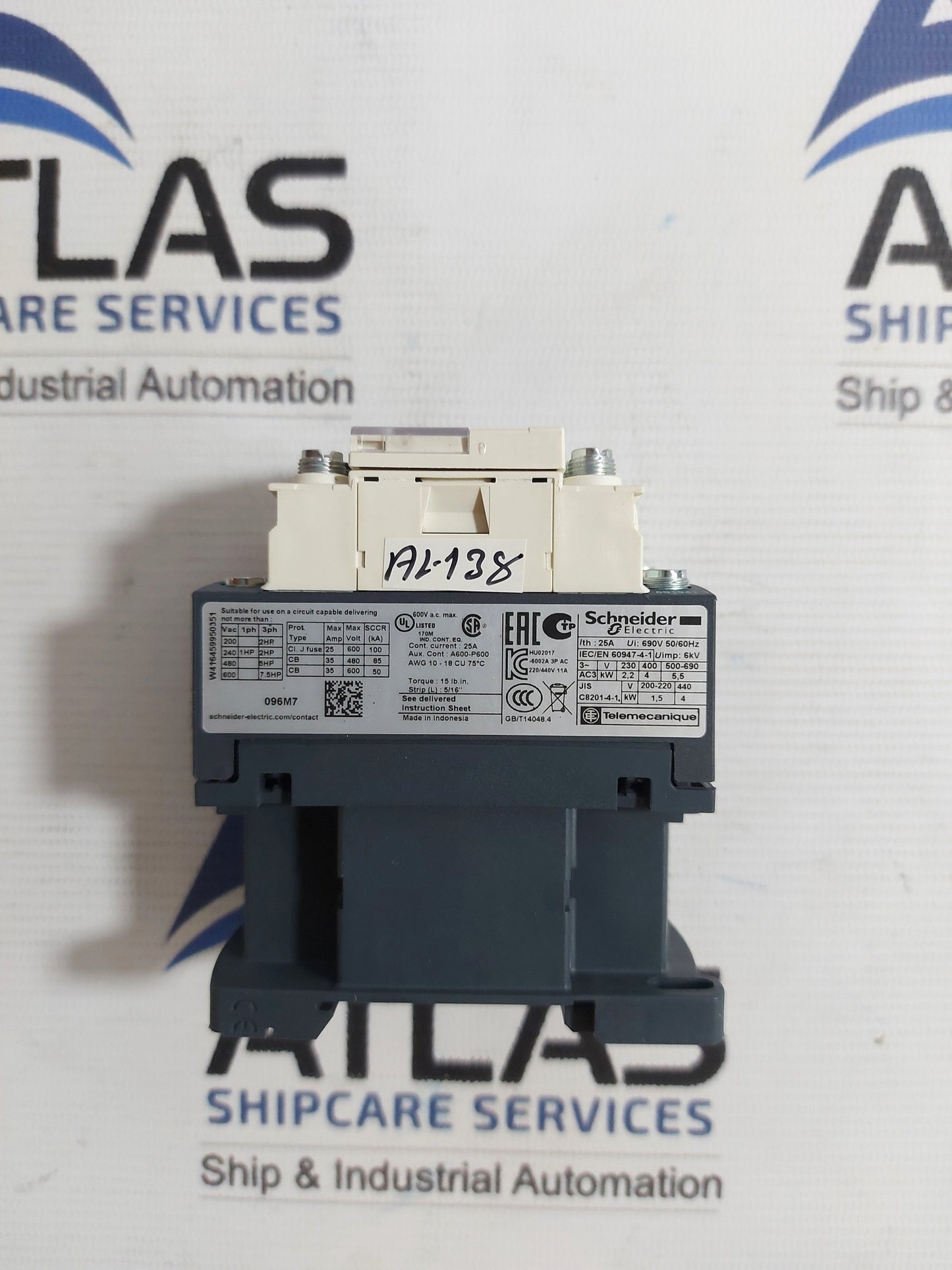 SCHNEIDER ELECTRIC LC1D096 CONTACTOR 25A 690V