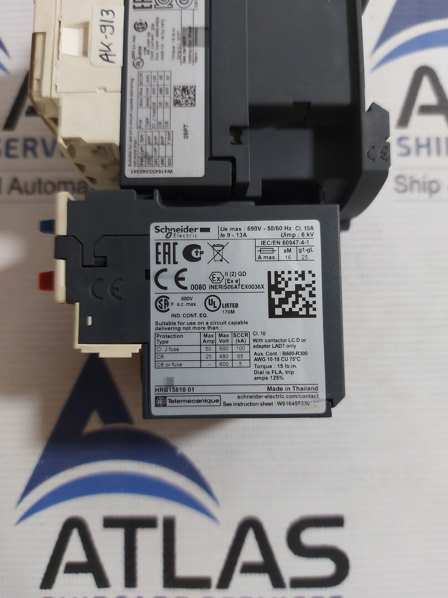 SCHNEIDER ELECTRIC LC1 D09 CONTACTOR WITH LR3D 166 OVERLOAD RELAY