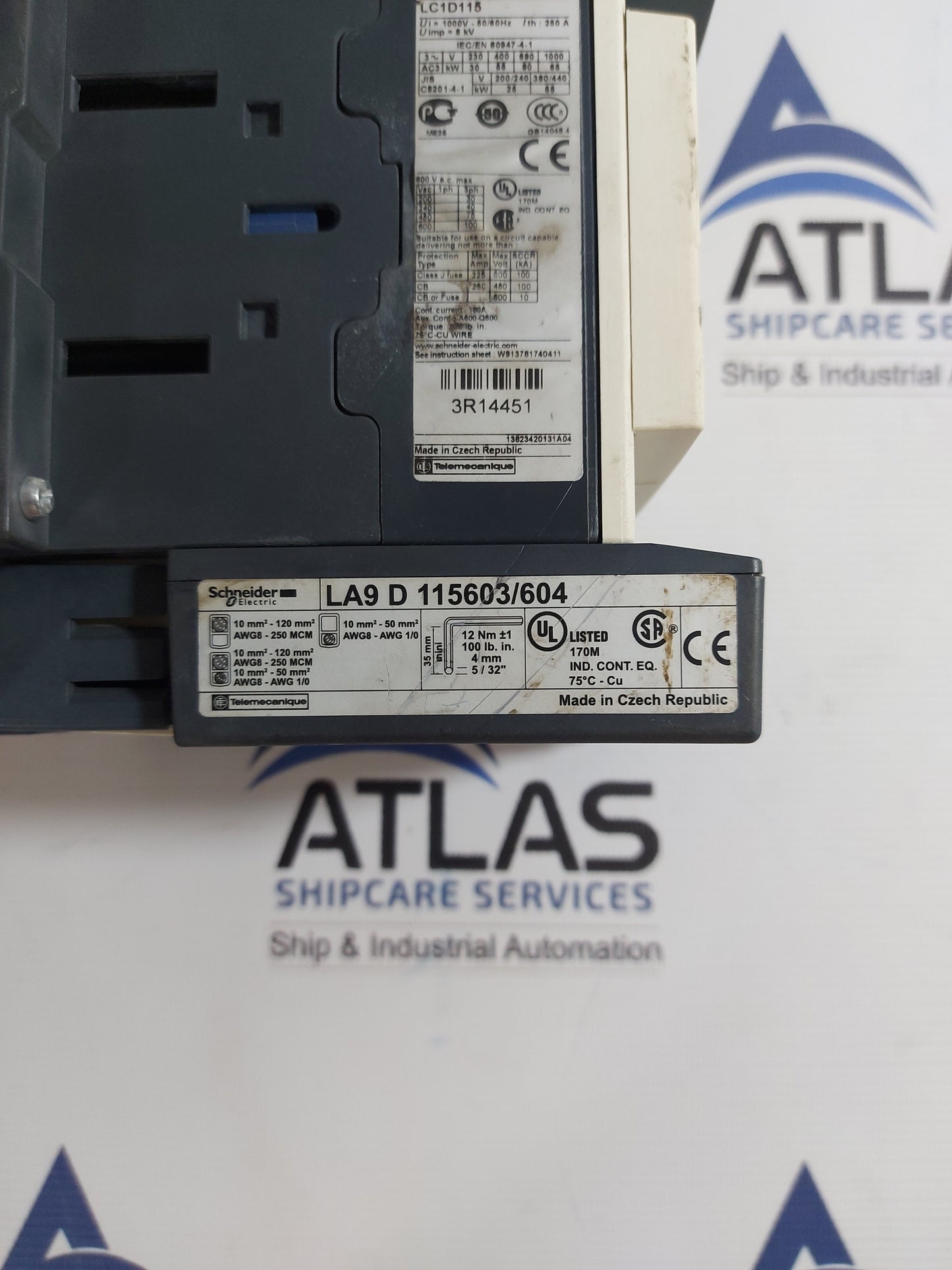 SCHNEIDER ELECTRIC LC1D115 CONTACTOR 250A 1000V