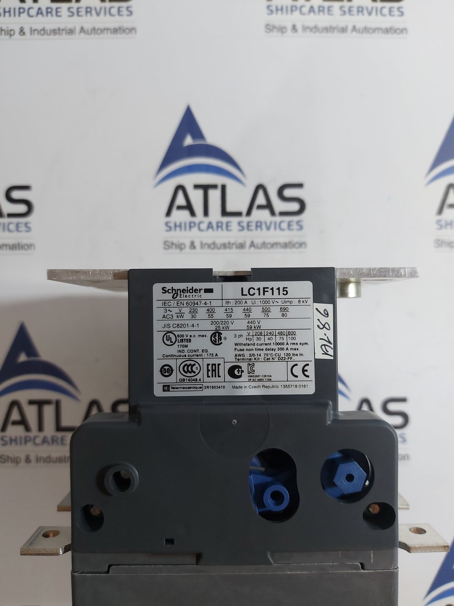 SCHNEIDER ELECTRIC LC1F115 CONTACTOR 200A 1000V