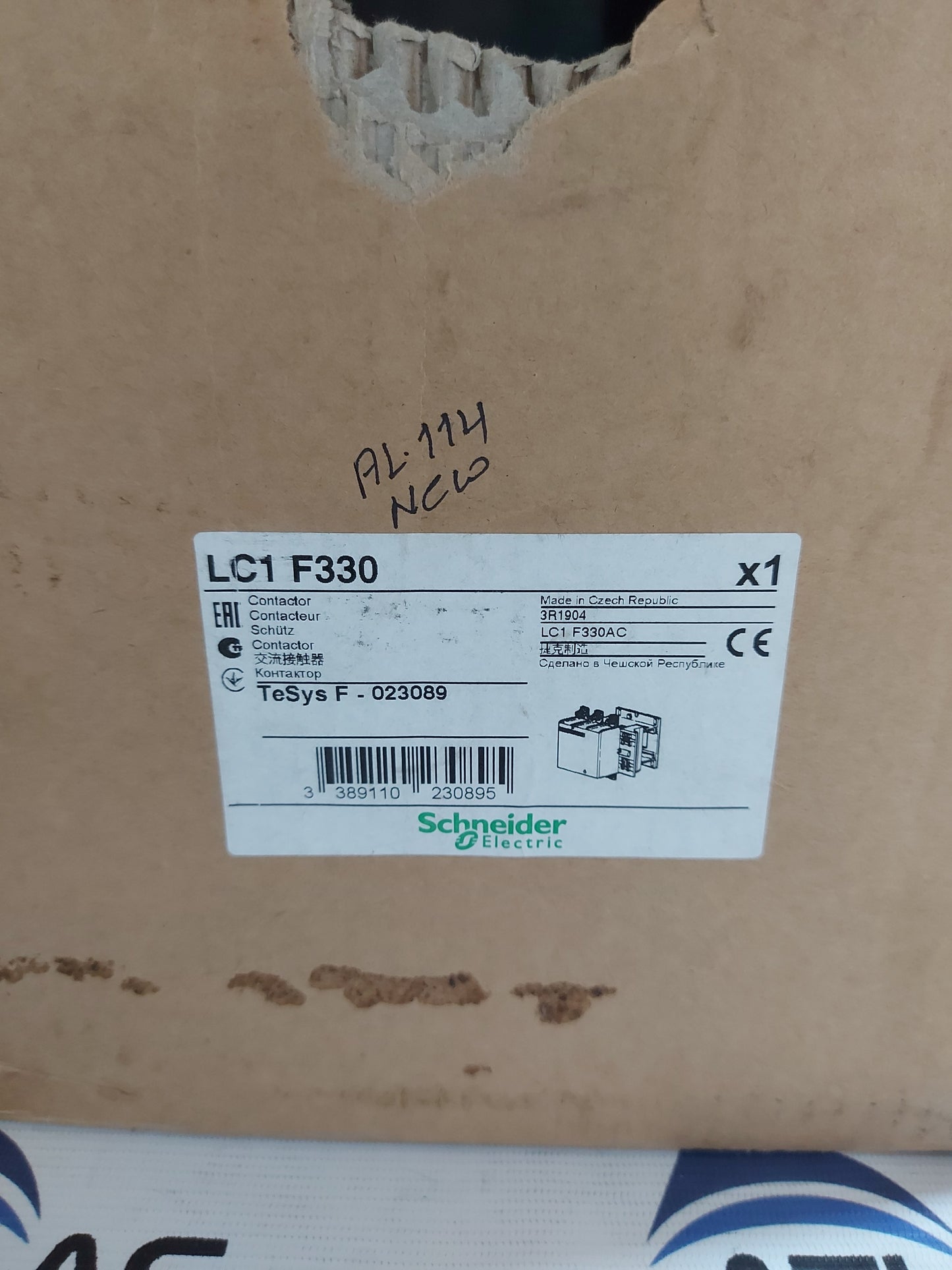 SCHNEIDER ELECTRIC LC1F330 CONTACTOR 400A 1000V~