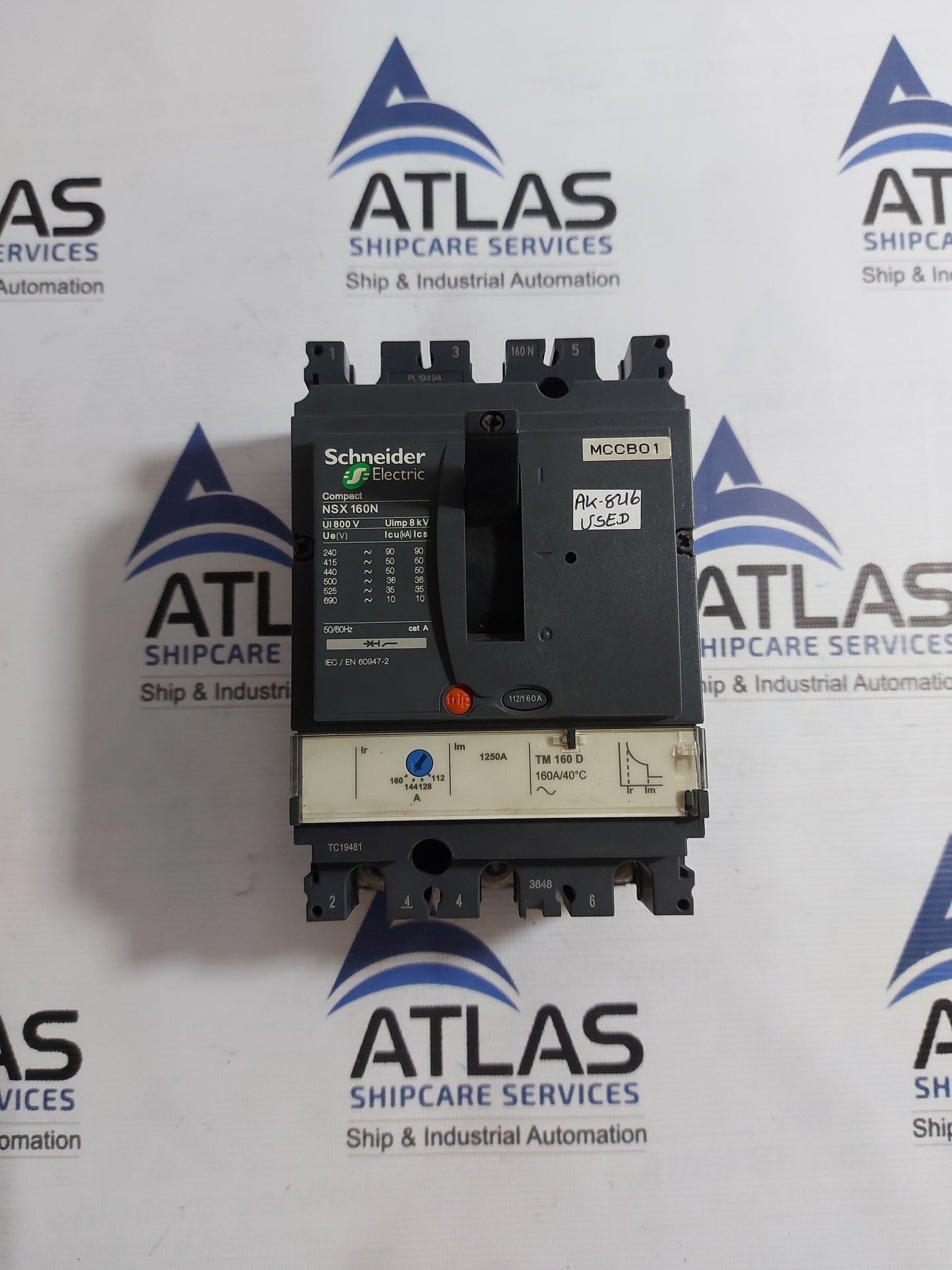 SCHNEIDER ELECTRIC NSX 160N COMPACT CIRCUIT BREAKER 800V 50/60Hz