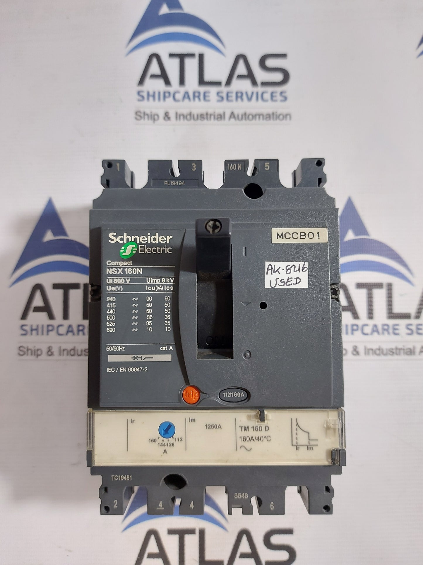 SCHNEIDER ELECTRIC NSX 160N COMPACT CIRCUIT BREAKER 800V 50/60Hz