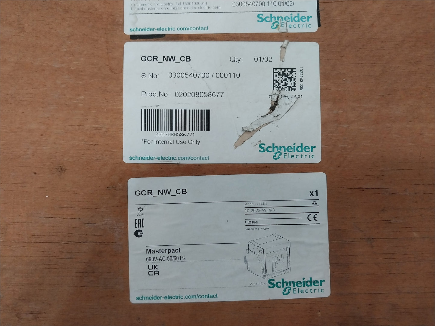 SCHNEIDER ELECTRIC NW08 H1 MASTERPACT CIRCUIT BREAKER 800A 3 POLE