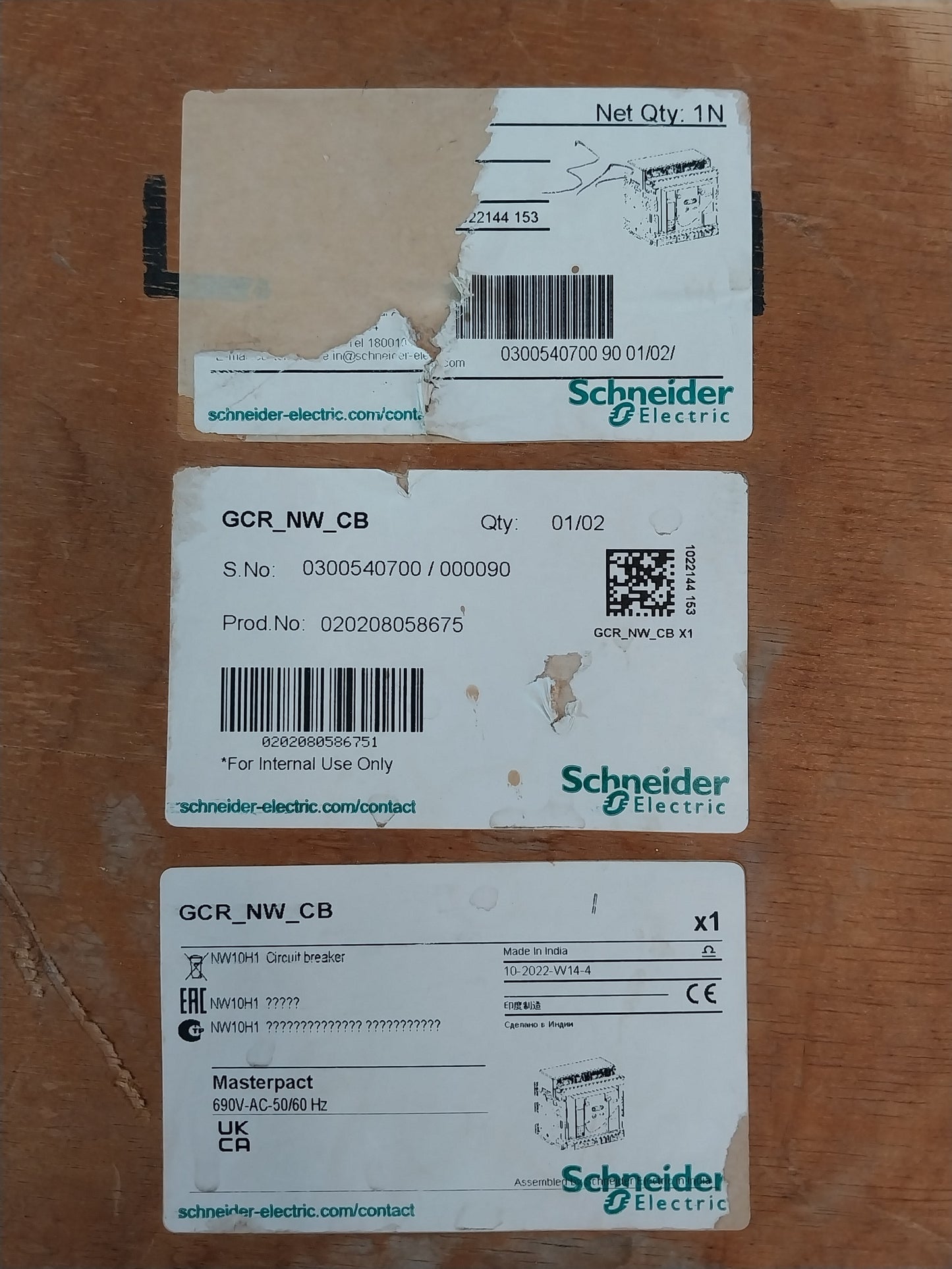 SCHNEIDER ELECTRIC NW10 H1 MASTERPACT CIRCUIT BREAKER 1000A 3 POLE