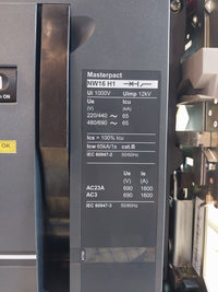 SCHNEIDER ELECTRIC NW16 H1 MASTERPACT CIRCUIT BREAKER 1600A 3 POLE