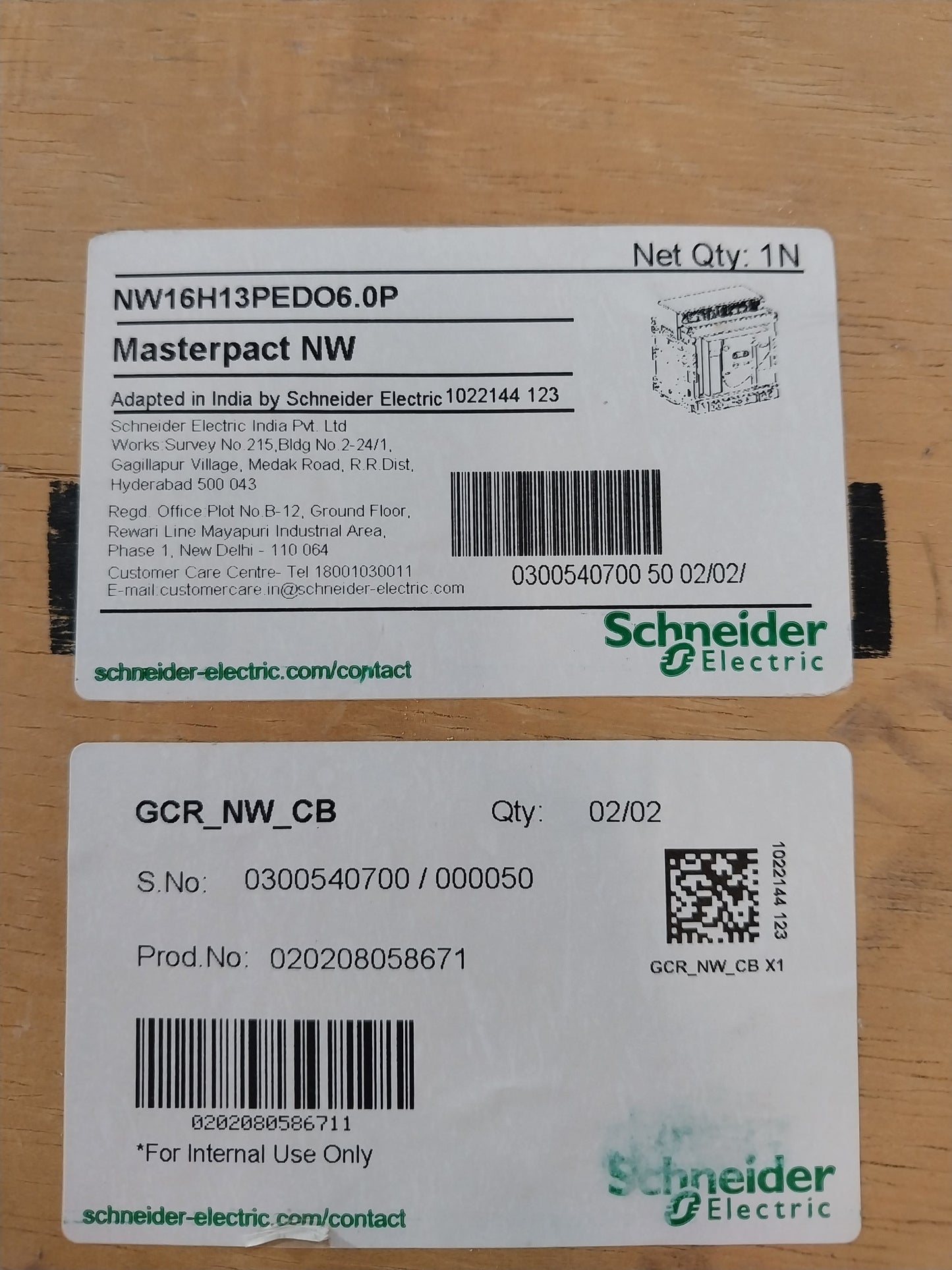 SCHNEIDER ELECTRIC NW16 H1 MASTERPACT CIRCUIT BREAKER 1600A 3 POLE
