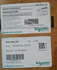 SCHNEIDER ELECTRIC NW20 H1 MASTERPACT AIR CIRCUIT BREAKER 2000A 4 POLE