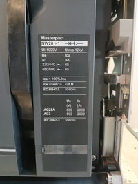 SCHNEIDER ELECTRIC NW20 H1 MASTERPACT AIR CIRCUIT BREAKER 2000A 4 POLE