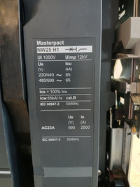 SCHNEIDER ELECTRIC NW25 H1 MASTERPACT CIRCUIT BREAKER 2500A 4 POLE