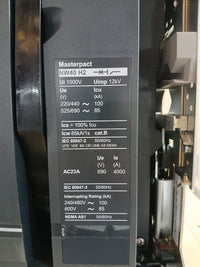 SCHNEIDER ELECTRIC NW40 H2 MASTERPACT CIRCUIT BREAKER 4000A 3 POLE