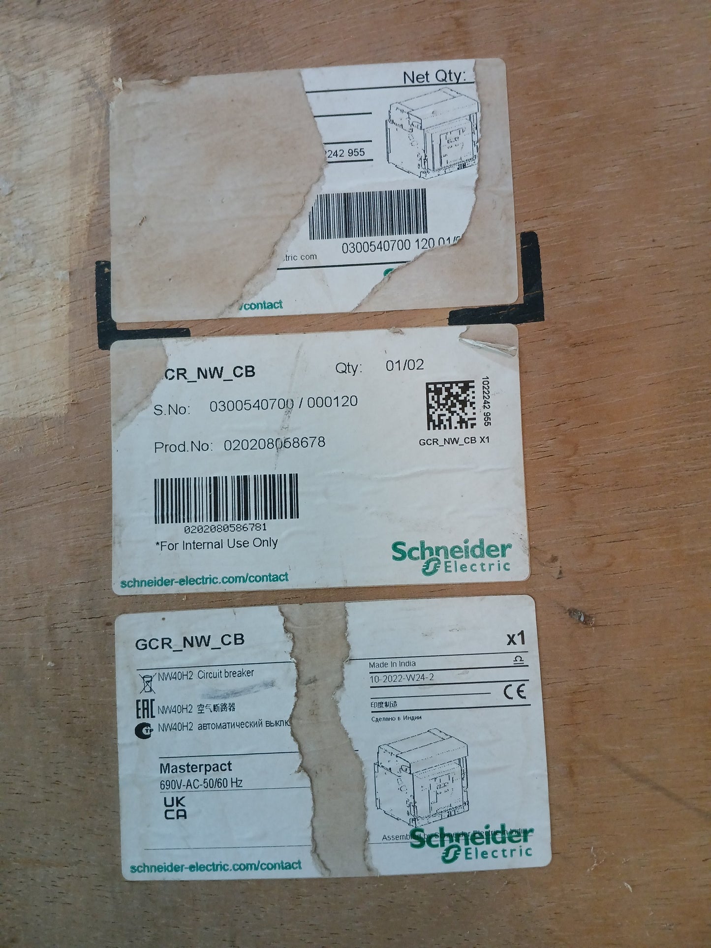 SCHNEIDER ELECTRIC NW40 H2 MASTERPACT CIRCUIT BREAKER 4000A 3 POLE