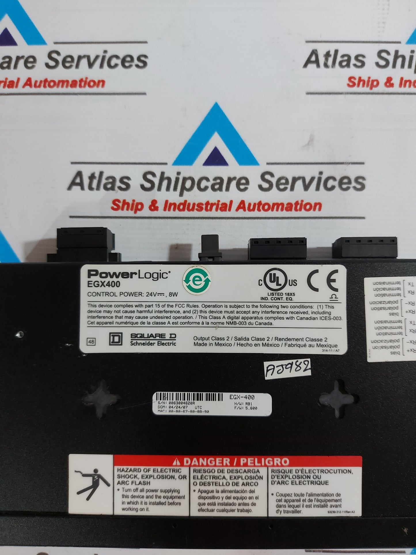 SCHNEIDER ELECTRIC SQUARE D EGX400 POWERLOGIC ETHERNET GATEWAY