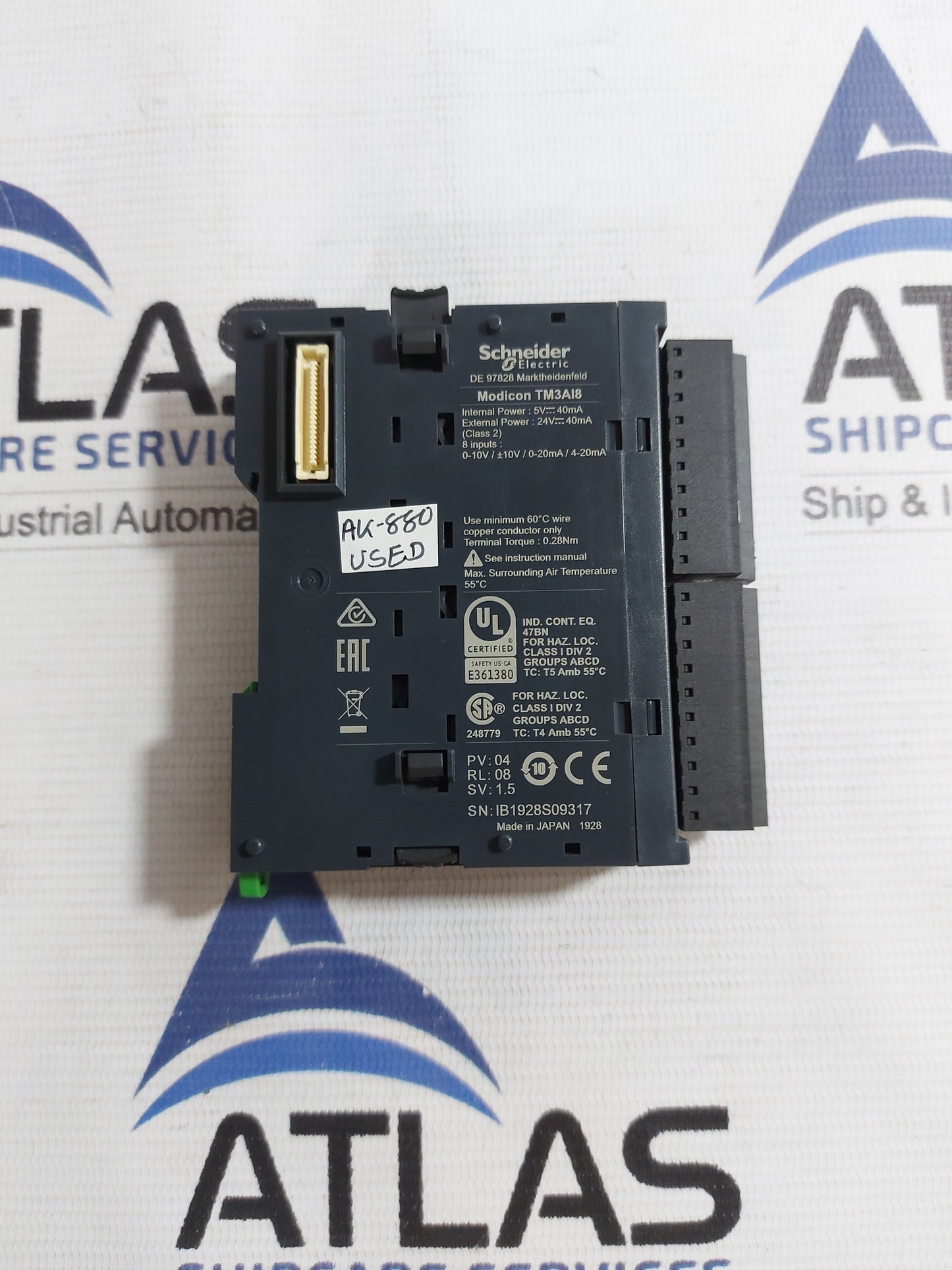 SCHNEIDER ELECTRIC TM3AI8 ANALOG INPUT MODULE