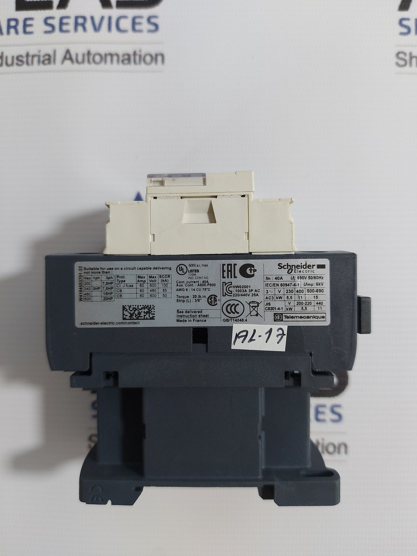 SCHNEIDER ELECTRIC Tesys LC1D25 CONTACTOR 40A 230V 50/60Hz