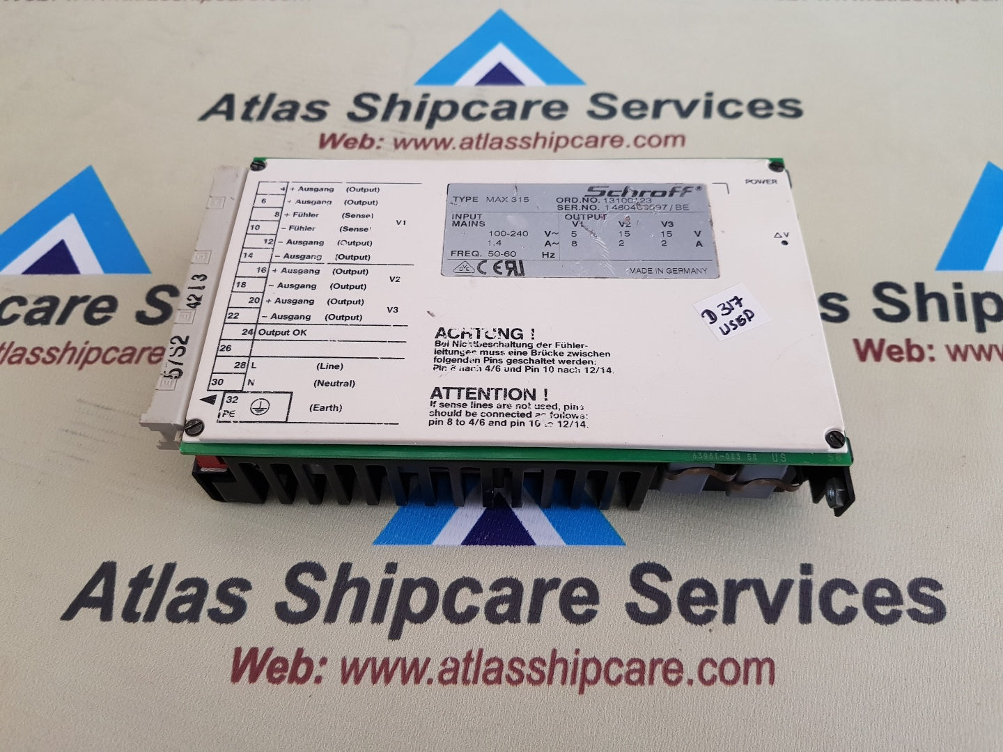 SCHROFF MAX 315 POWER SUPPLY