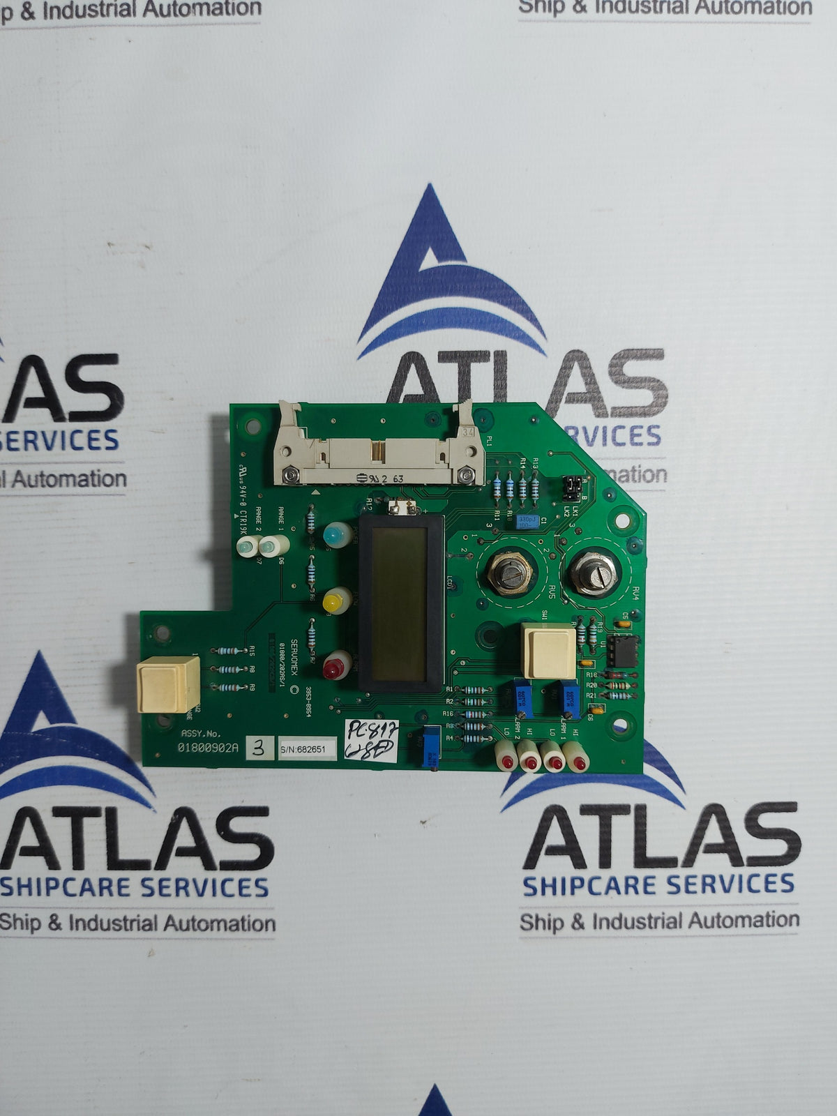 SERVOMEX 01800902A DIGITAL DISPLAY PCB CARD 3953-8954