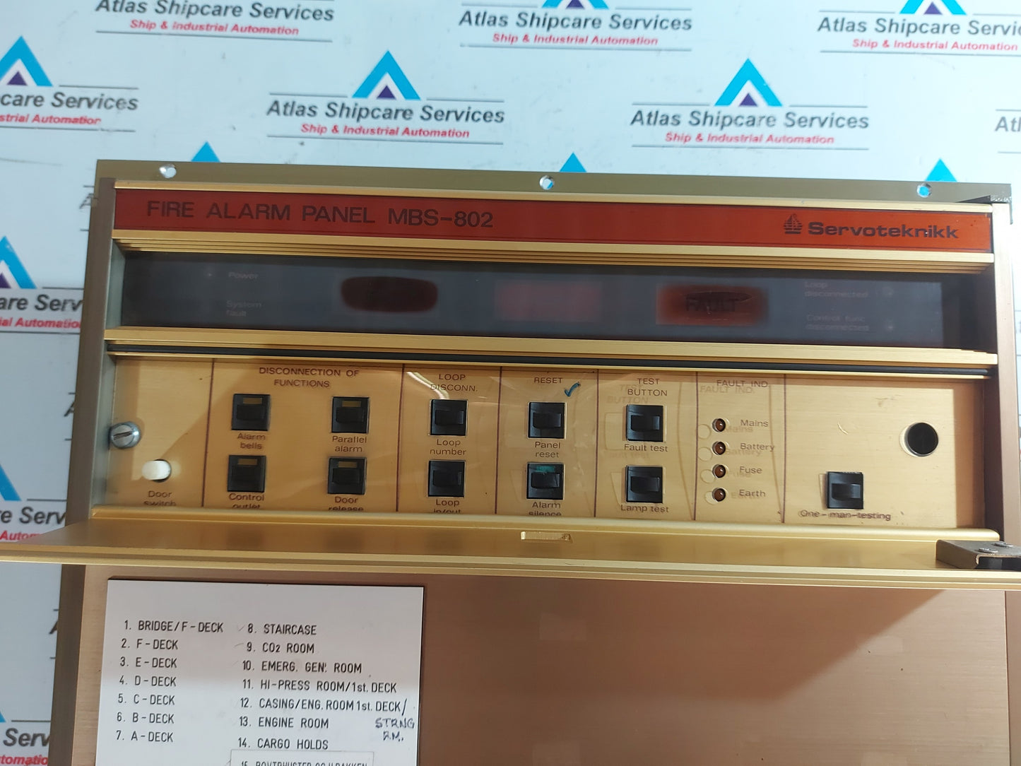 SERVOTEKNIKK MBS-802-16R FIRE ALARM PANEL