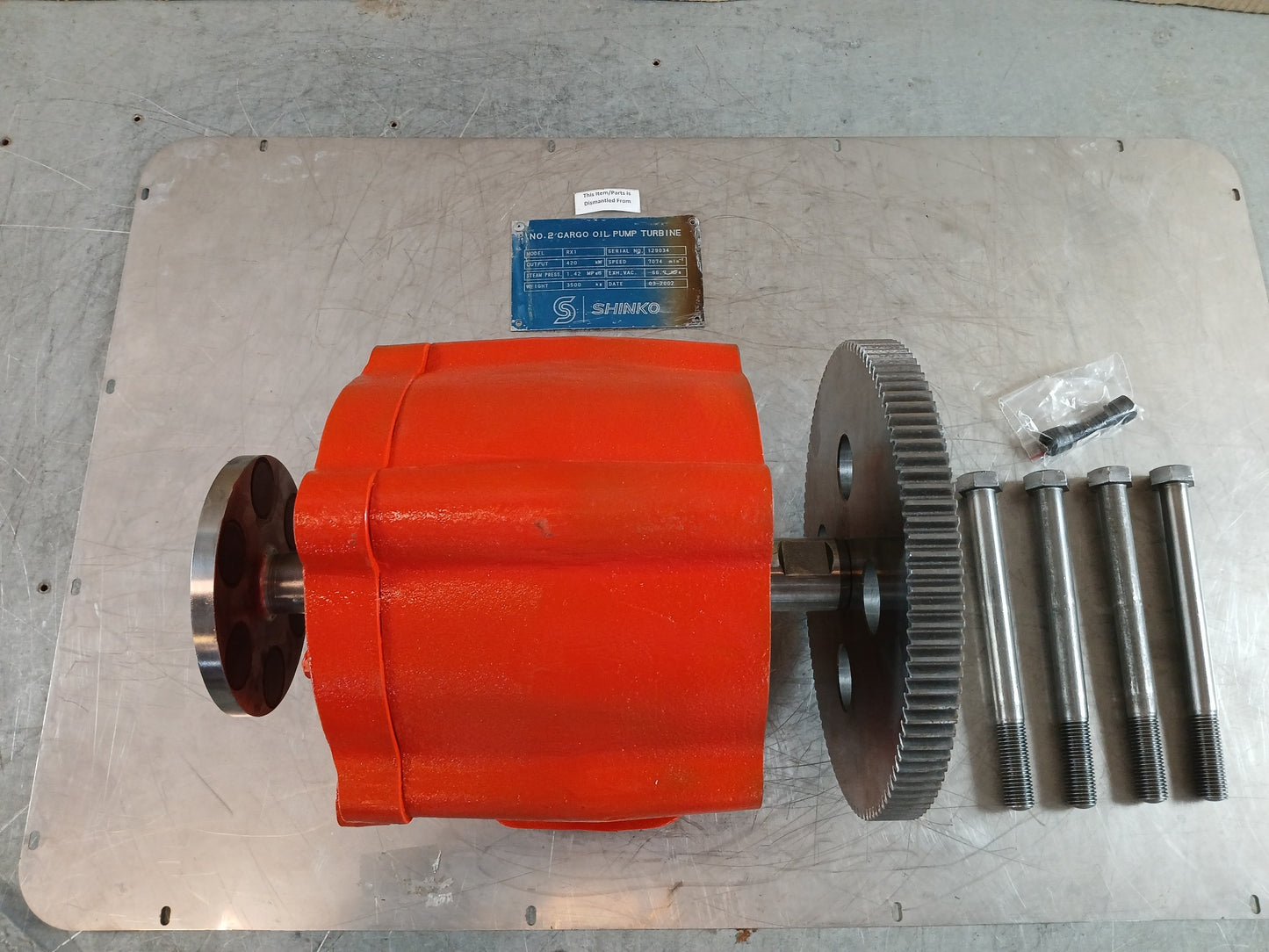 SHINKO RX1 CARGO OIL PUMP TURBINE MAIN LUBRICATING OIL PUMP ASSEMBLY