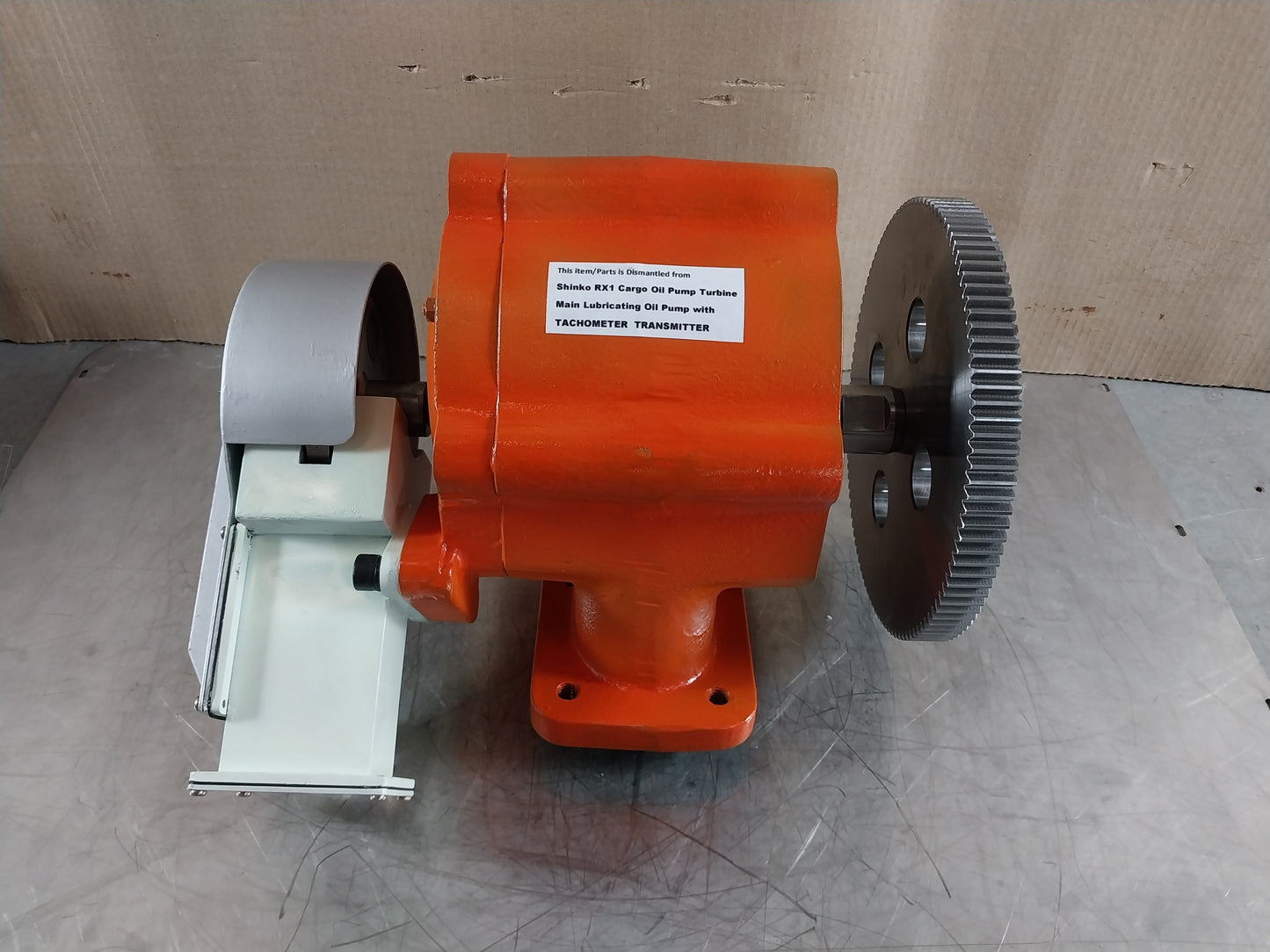 SHINKO RX1 CARGO OIL PUMP TURBINE MAIN LUBRICATIONG OIL PUMP WITH TACHOMETER TRANSMITTER
