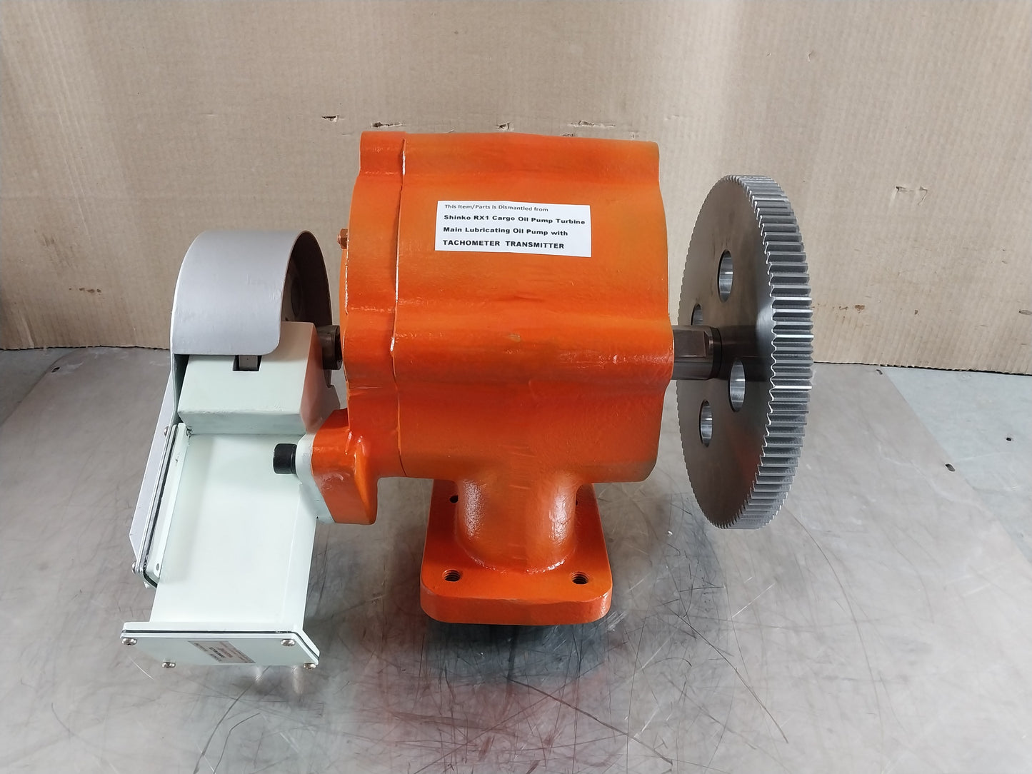 SHINKO RX1 CARGO OIL PUMP TURBINE MAIN LUBRICATIONG OIL PUMP WITH TACHOMETER TRANSMITTER