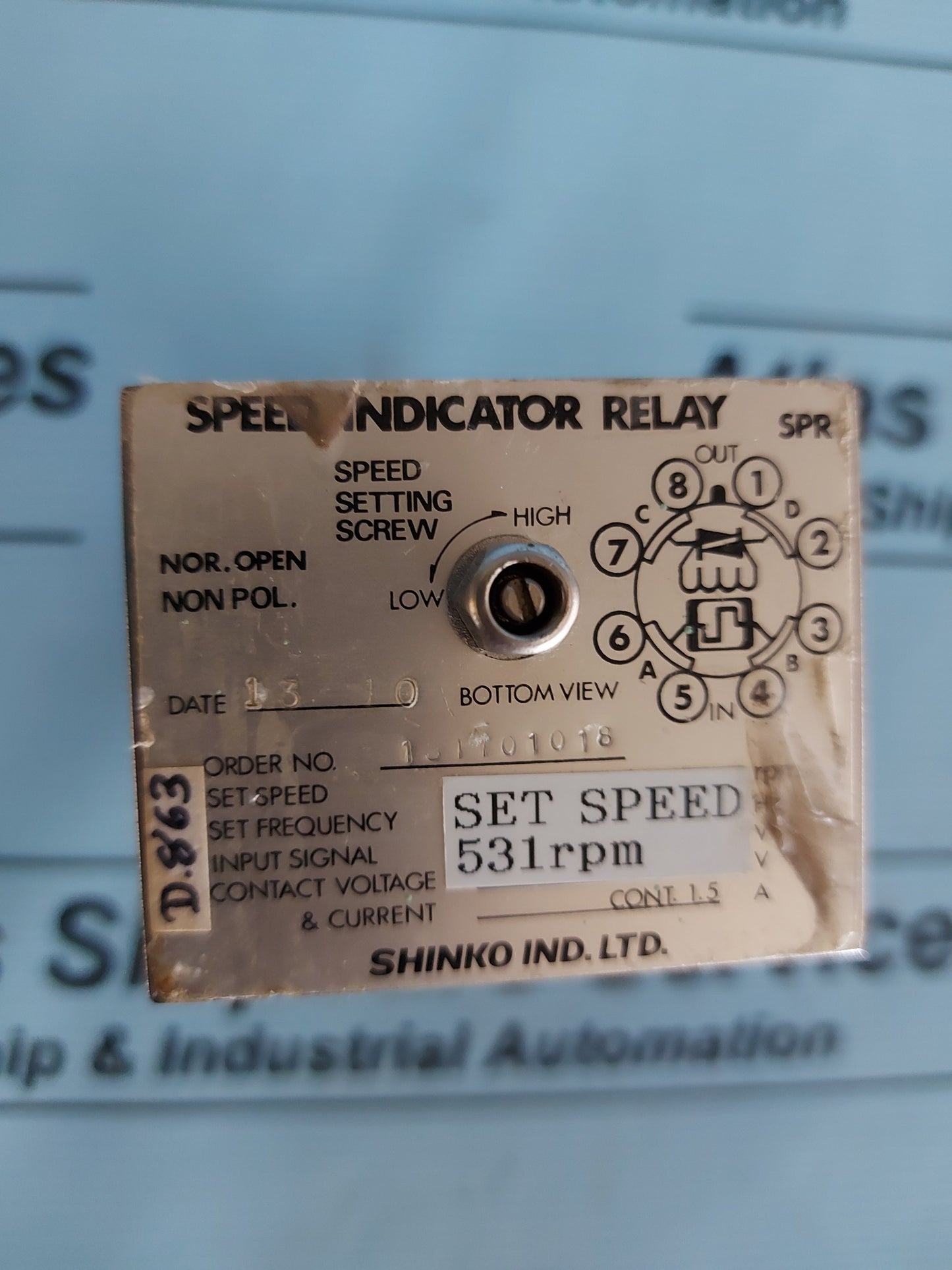 SHINKO SPR SPEED INDICATOR RELAY