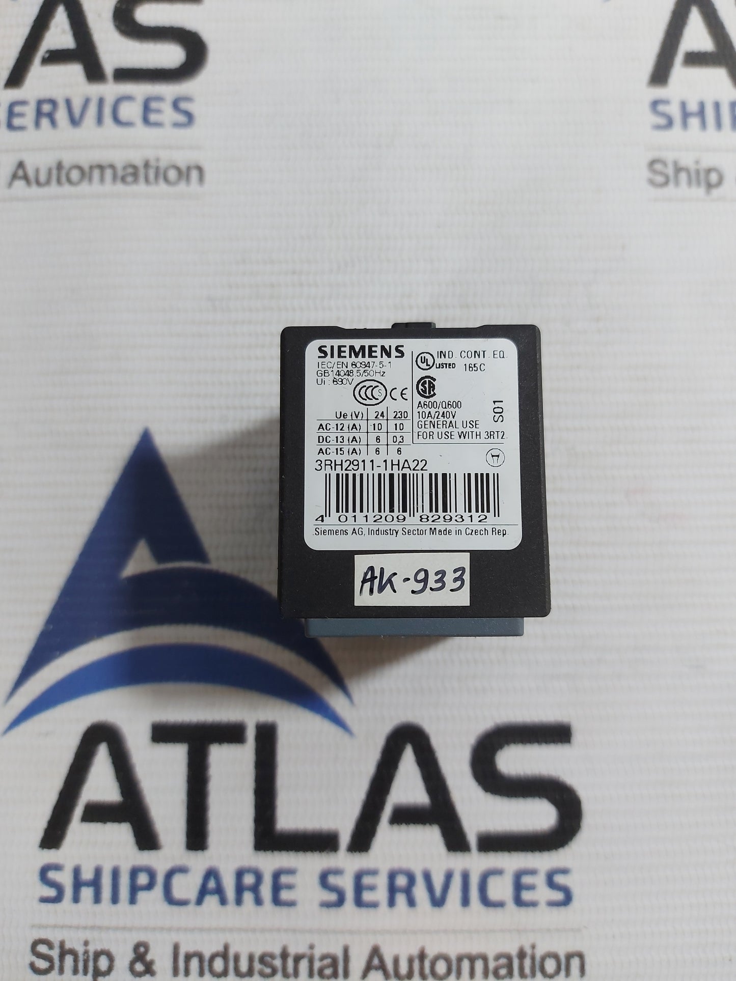 SIEMENS 3RH2911-1HA22 AUXILIARY CONTACT BLOCK
