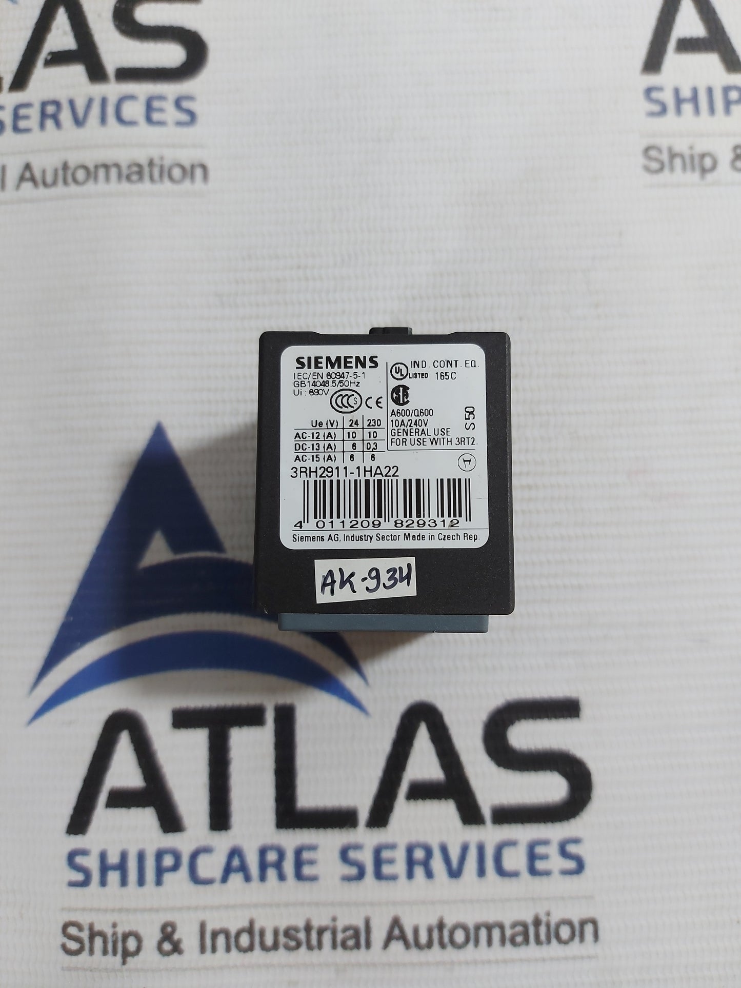 SIEMENS 3RH2911-1HA22 AUXILIARY CONTACT BLOCK