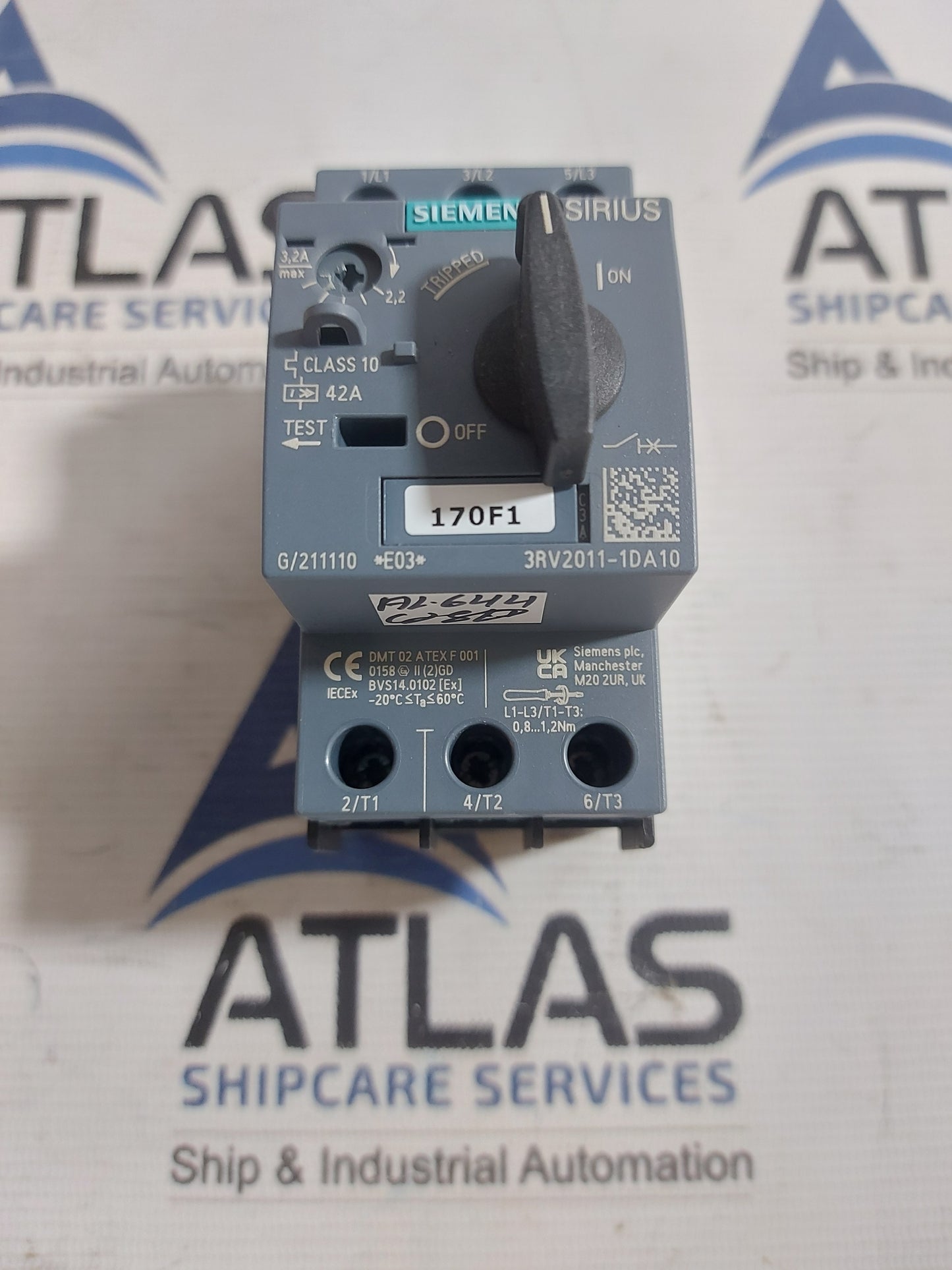 SIEMENS 3RV2011-1DA10 MOTOR PROTECTION CIRCUIT BREAKER