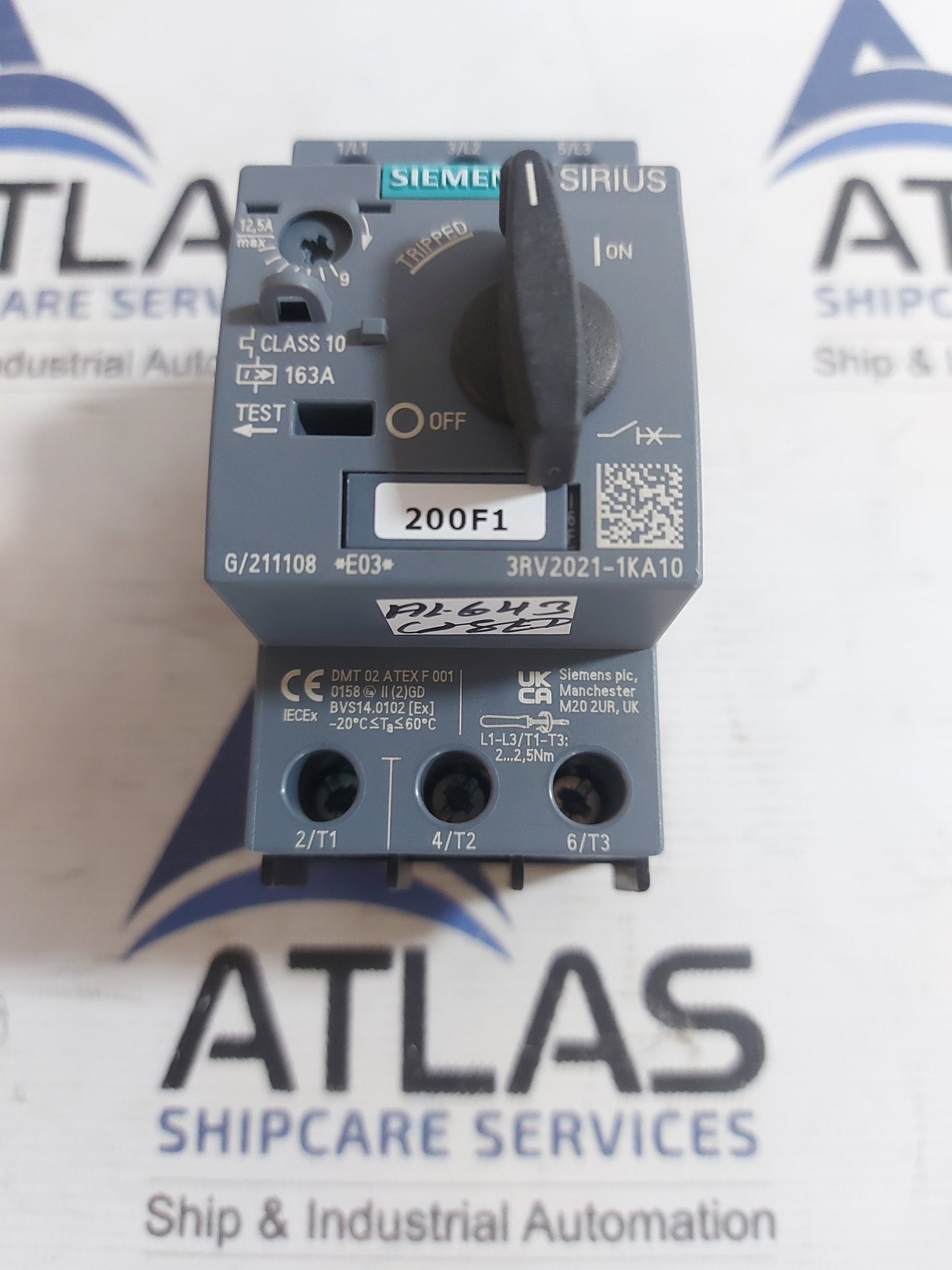 SIEMENS 3RV2021-1KA10 MOTOR PROTECTION CIRCUIT BREAKER