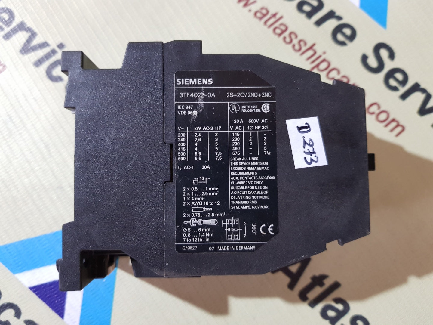 SIEMENS 3TF40 CONTACTOR
