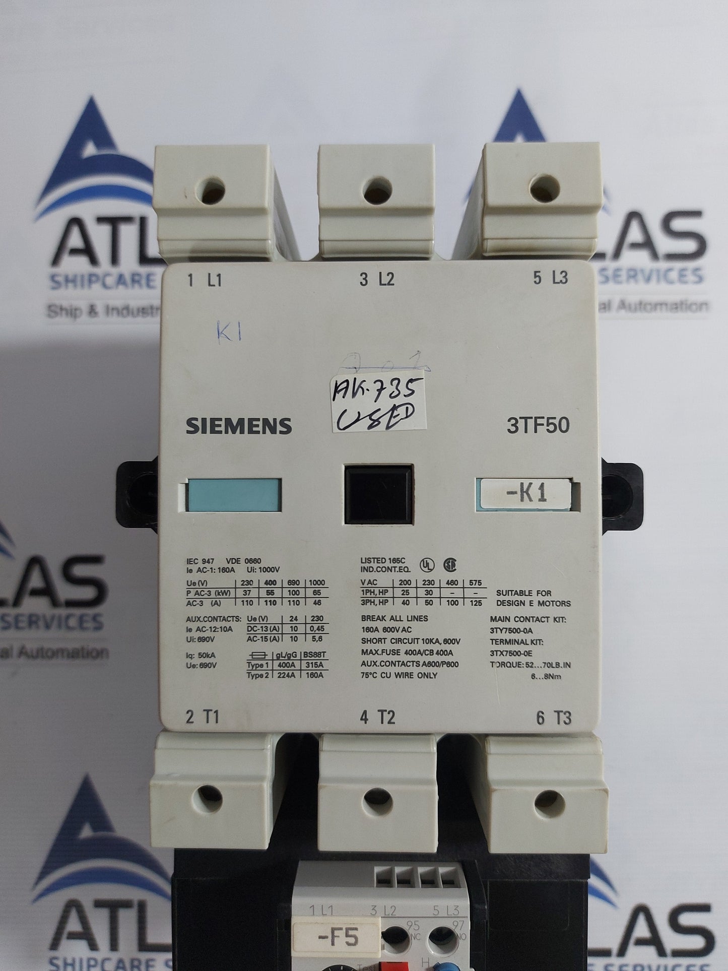 SIEMENS 3TF5022-0AP0 CONTACTOR 1000V 160A