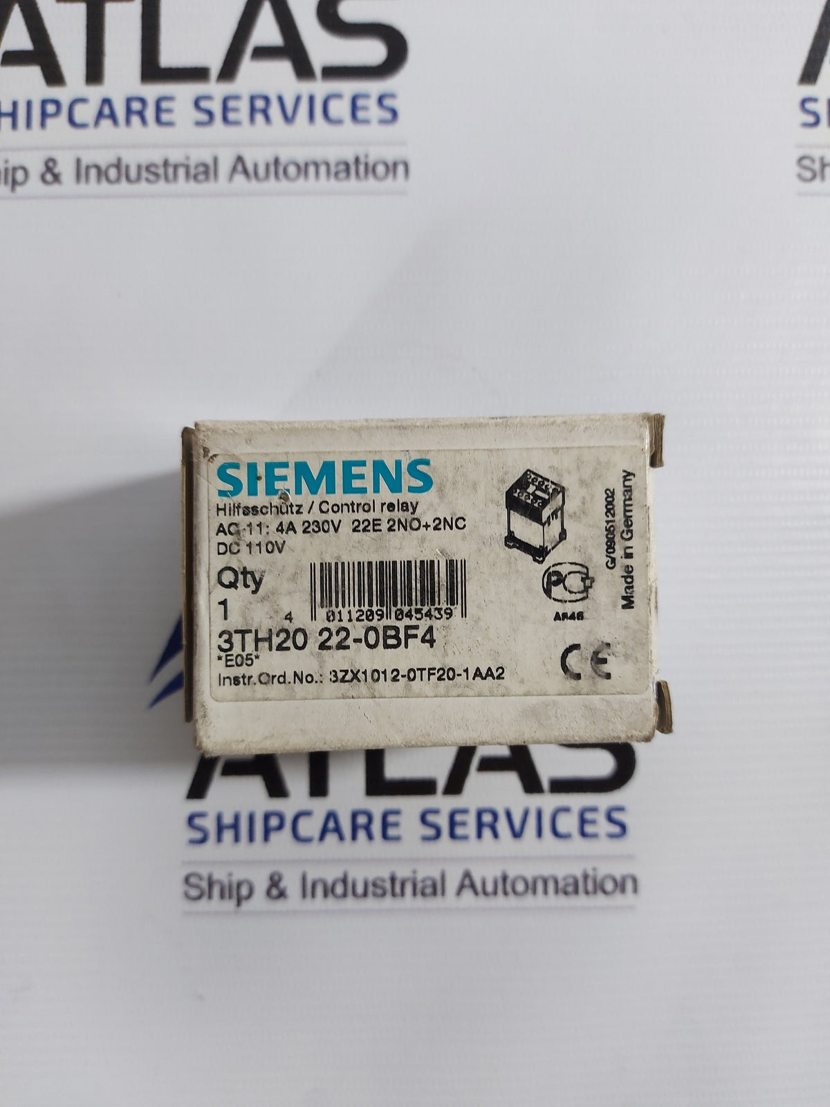 SIEMENS 3TH2022-0BF4 CONTACTOR CONTROL RELAY