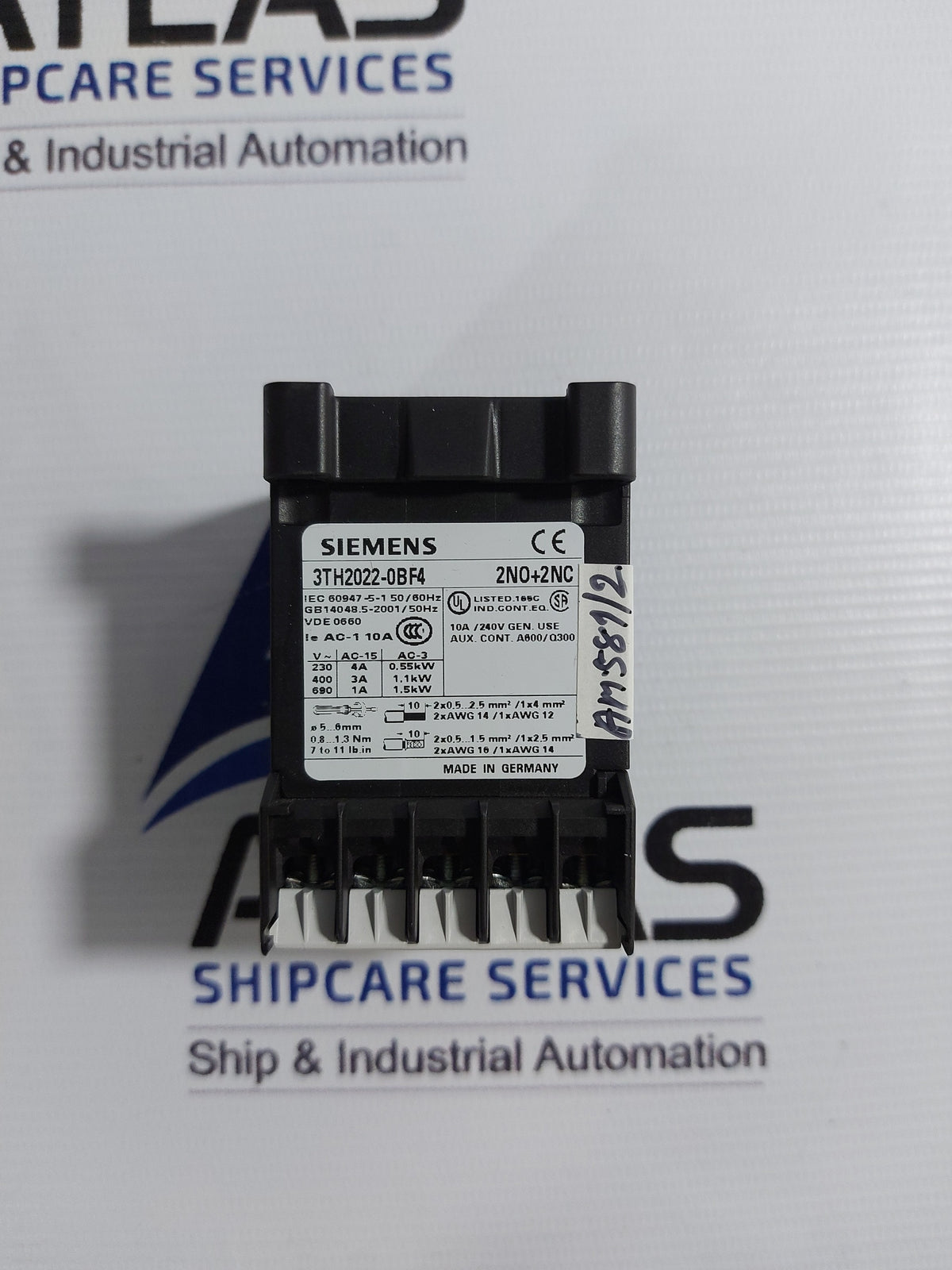 SIEMENS 3TH2022-0BF4 CONTACTOR CONTROL RELAY